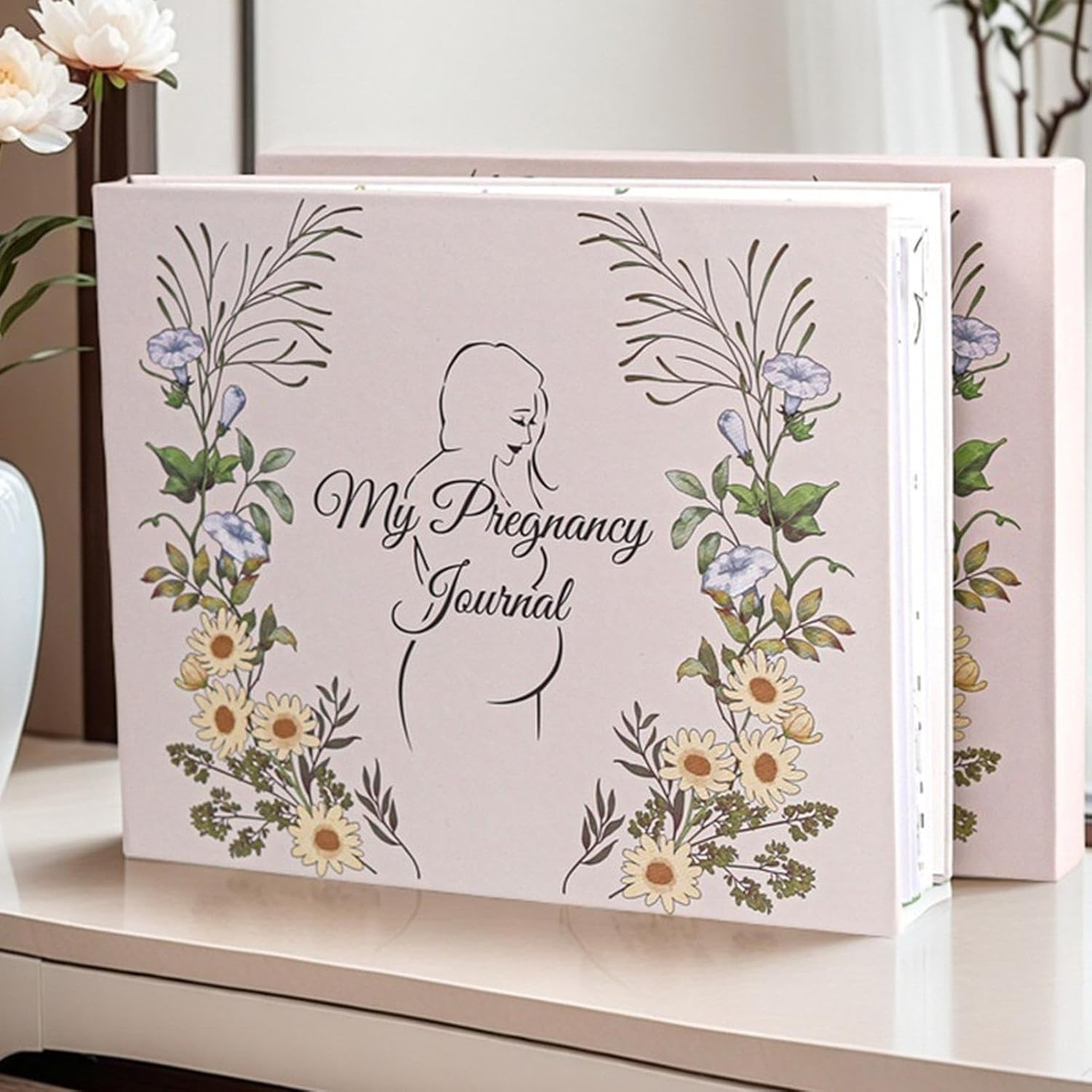 Pregnancy Journal Memory Book,Pregnancy Journal Book for Expecting Mom - Hard Cover Diary Keepsake Scrapbook Expecting Announcements for Childbirth Boys Girls image number 3