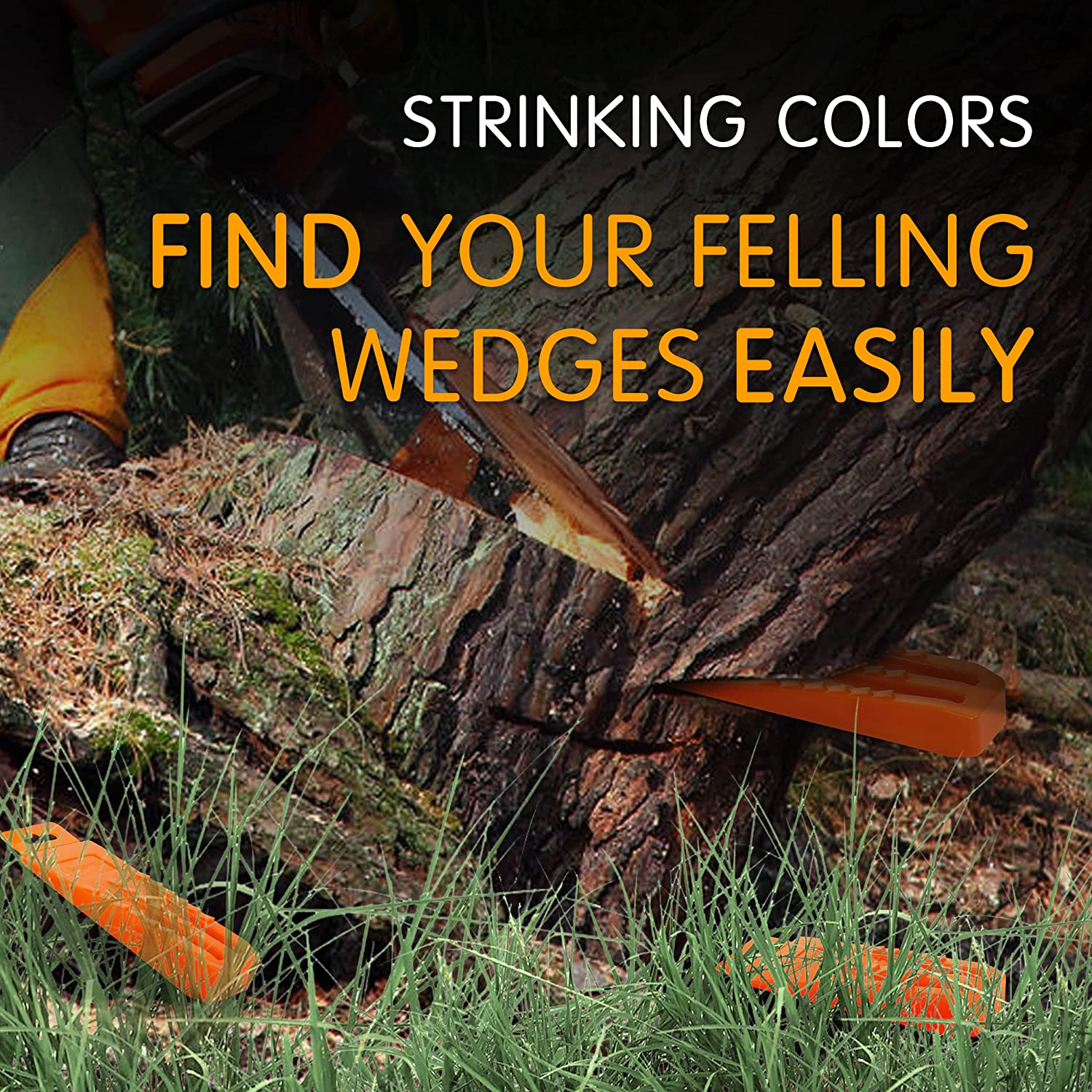 NEO-TEC 6 Pack Tree Felling Wedges with Spikes for Safe Tree Cutting (5.5"+8"+10", 2+2+2) image number 5