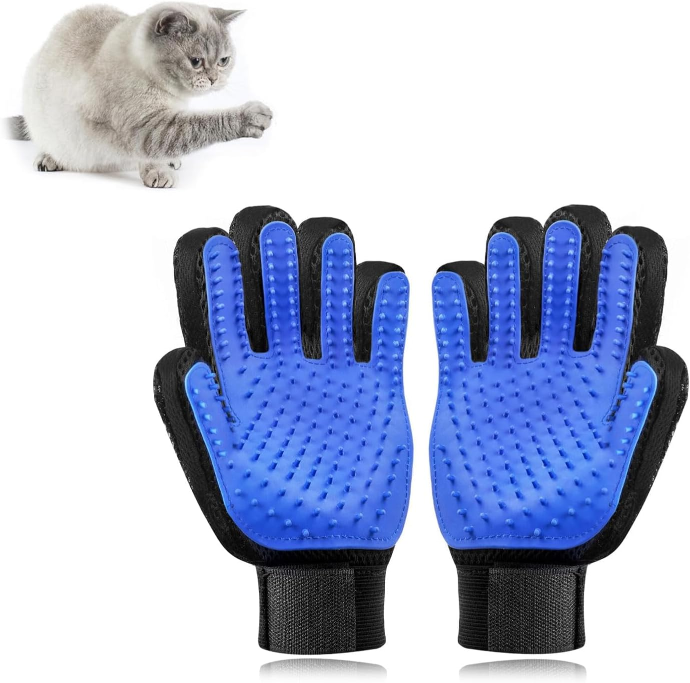 Magisel Cat Glove, 1 Pair Cat Gloves, Cat Brush Glove, Wash Glove for Cats, Cat Gloves Grooming Made of Silicone, Fur Glove for Cats, Grooming Glove for Pets