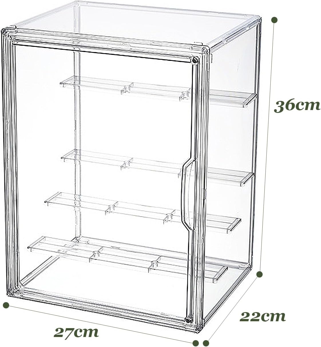 Powerful Acrylic Display Case for Collectibles, 5-Layer Stackable Clear Acrylic Box with Magnetic Movable Panels for  Pop Figure Toys Storage (36X27X22Cm) image number 5