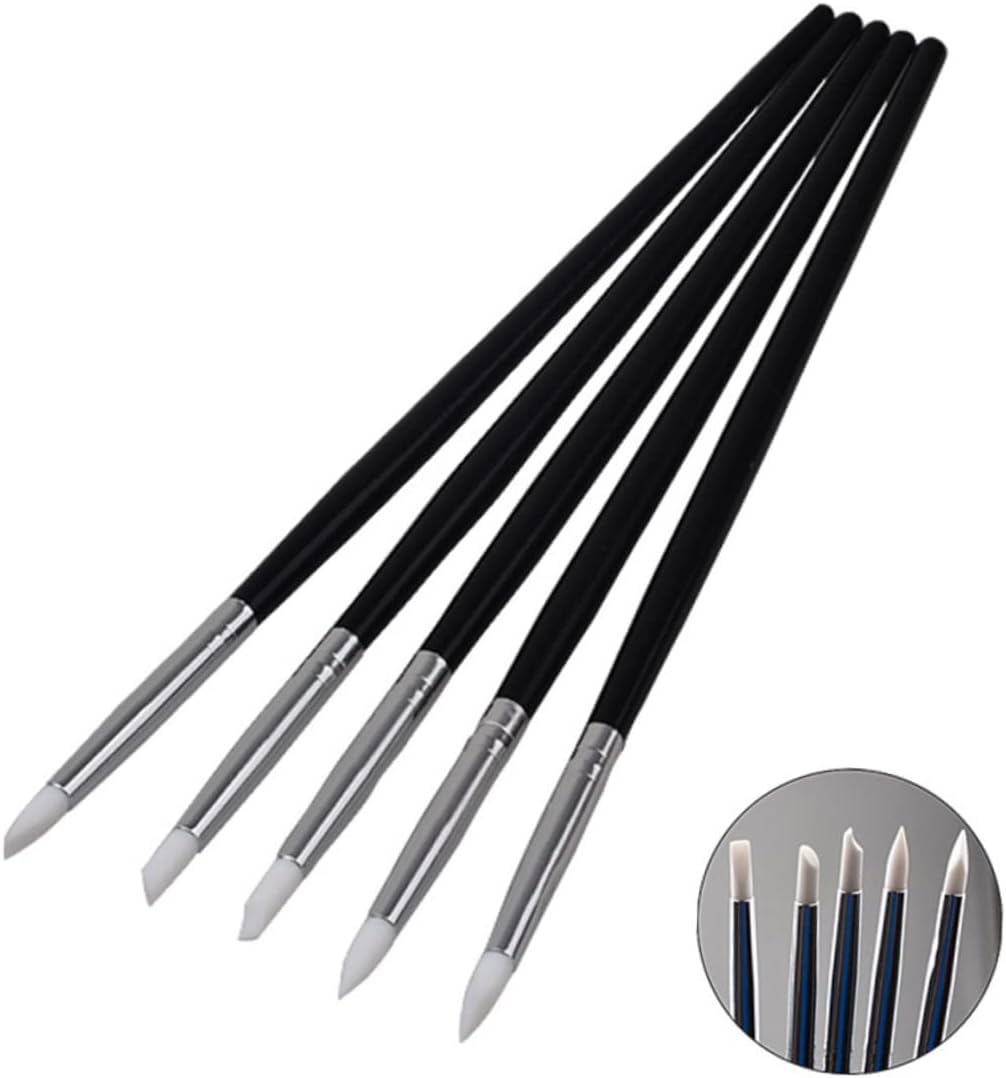 Baluue 10Pcs Nail Silicone Nail Liner and Painting Tools for Fine Detail Design Includes Silicone Pens for Manicure and Creations image number 2