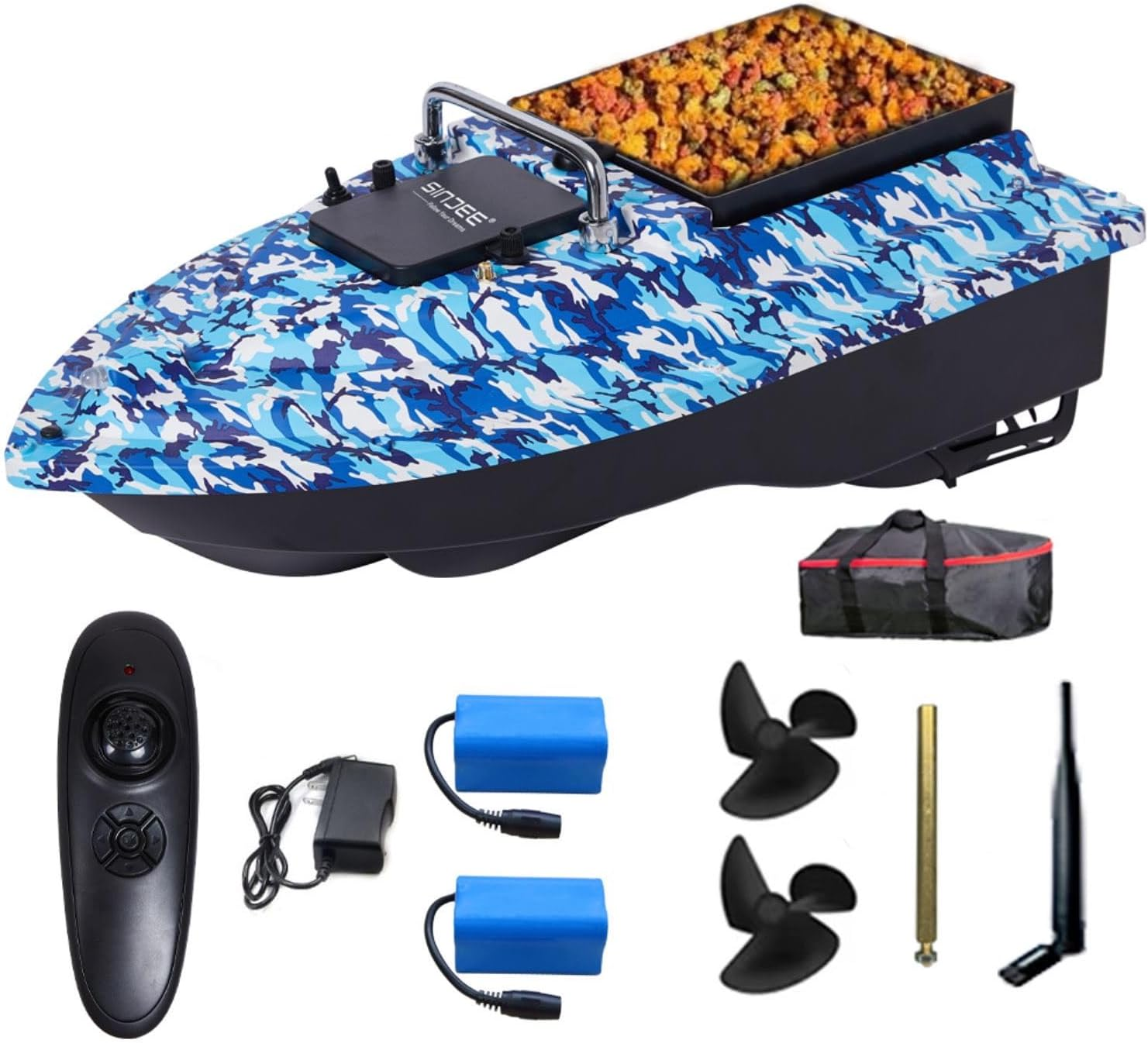 Bait Boat, RC Bait Boat, 546-Yard Range Remote Control, 4.4Lb Loading Capacity, Dual Motor & Battery System | Long-Range Fishing Bait for Serious Anglers