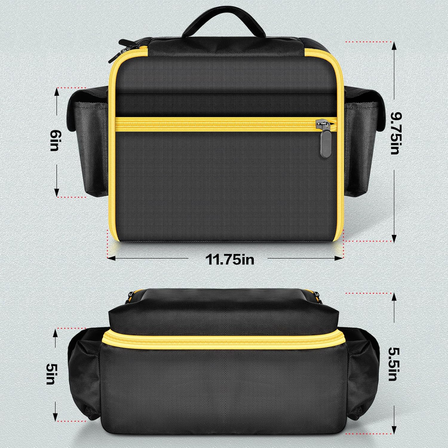 Air Compressor Bag Case Compatible with DEWALT 20V MAX Tire Inflator DCC020IB, Cordless Tools Storage Holder Organizer with Pocket for Battery Pack and Charging Kit -Inner Yellow (Box Only) image number 1