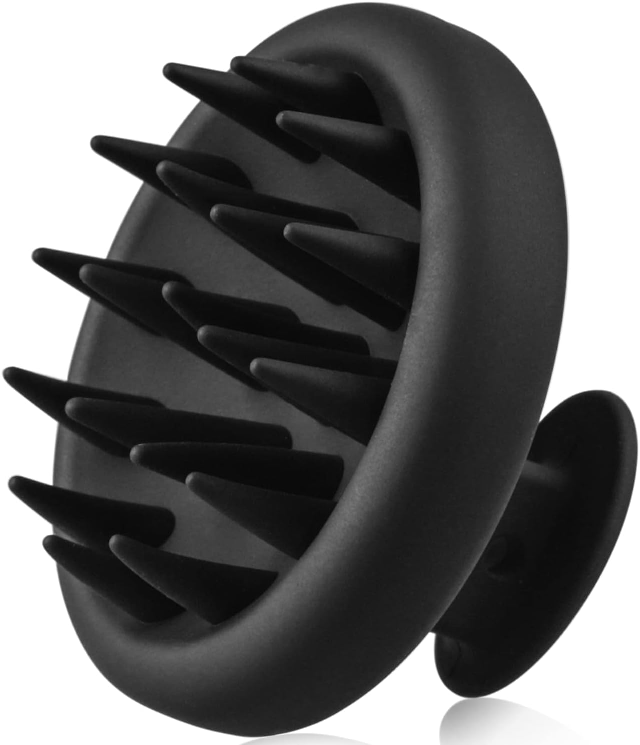 Scalp Massager Shampoo Brush, Waterproof Shower Scalp Scrubber with Soft Silicone Bristles, Scalp Brush for Hair Growth & Dandruff Treatment, Hair Massager for All Hair Types of Men Women Kids (Black)