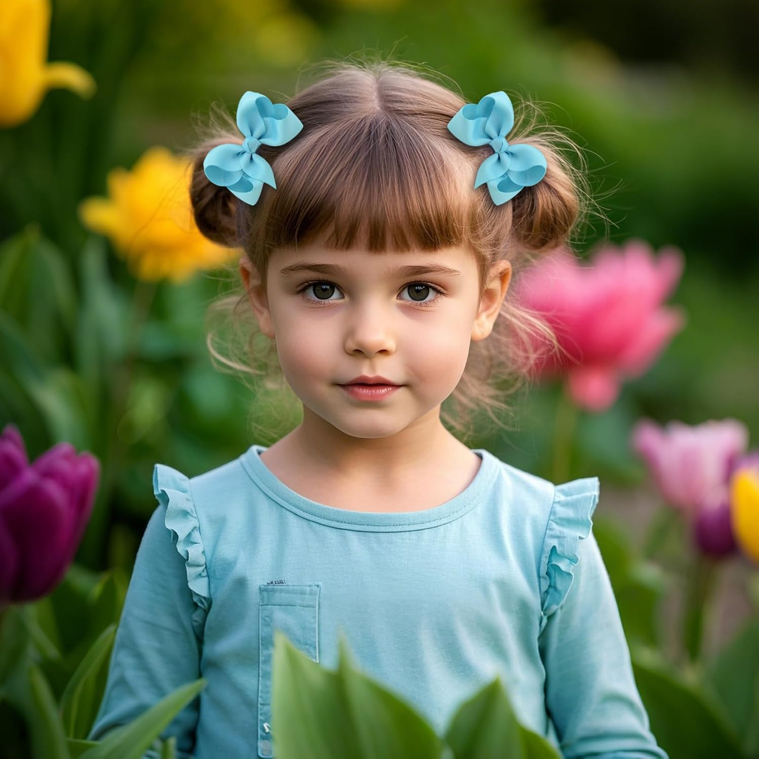 JOVALA 40PCS Baby Hair Ties with Bows for Toddler,3.54 Inch Tiny Hair Bows with Elastic Loop Ponytail Ties Pony Tail Holder Hair Bands Accessories for Infants Toddlers Baby Girls Kids image number 5