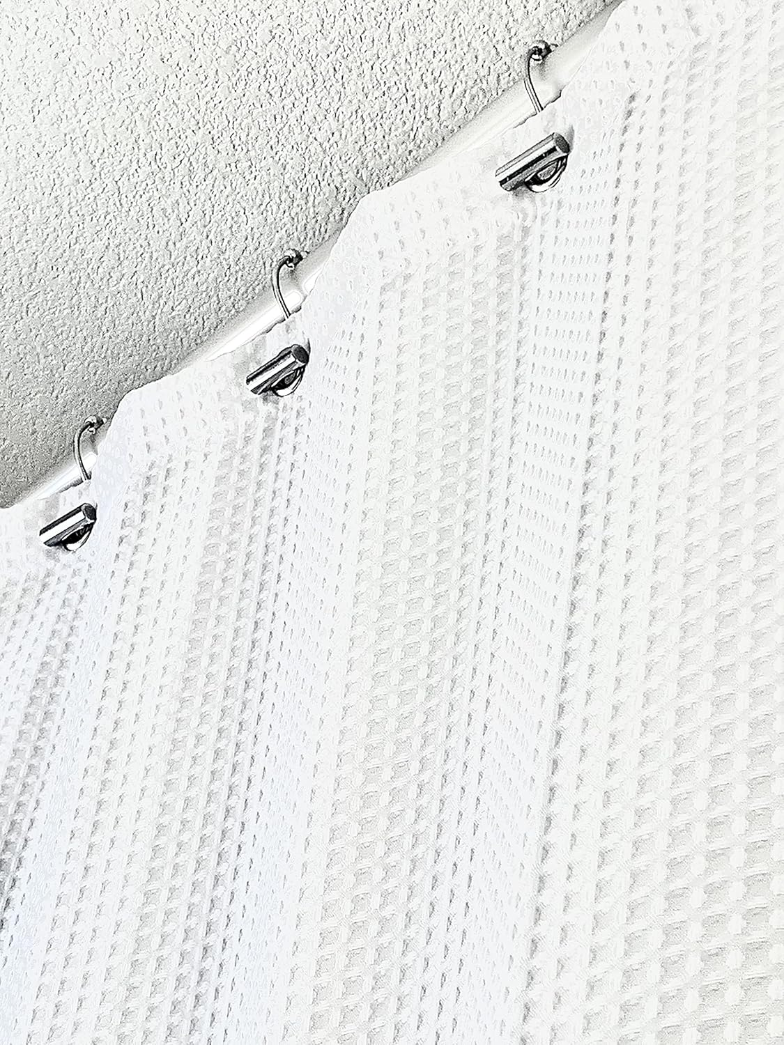 The Nono Bracket Company T-Bar Stainless Steel Shower Curtain Hooks Rings Set of 12, Chrome (Chrome, Stainless Steel) image number 1