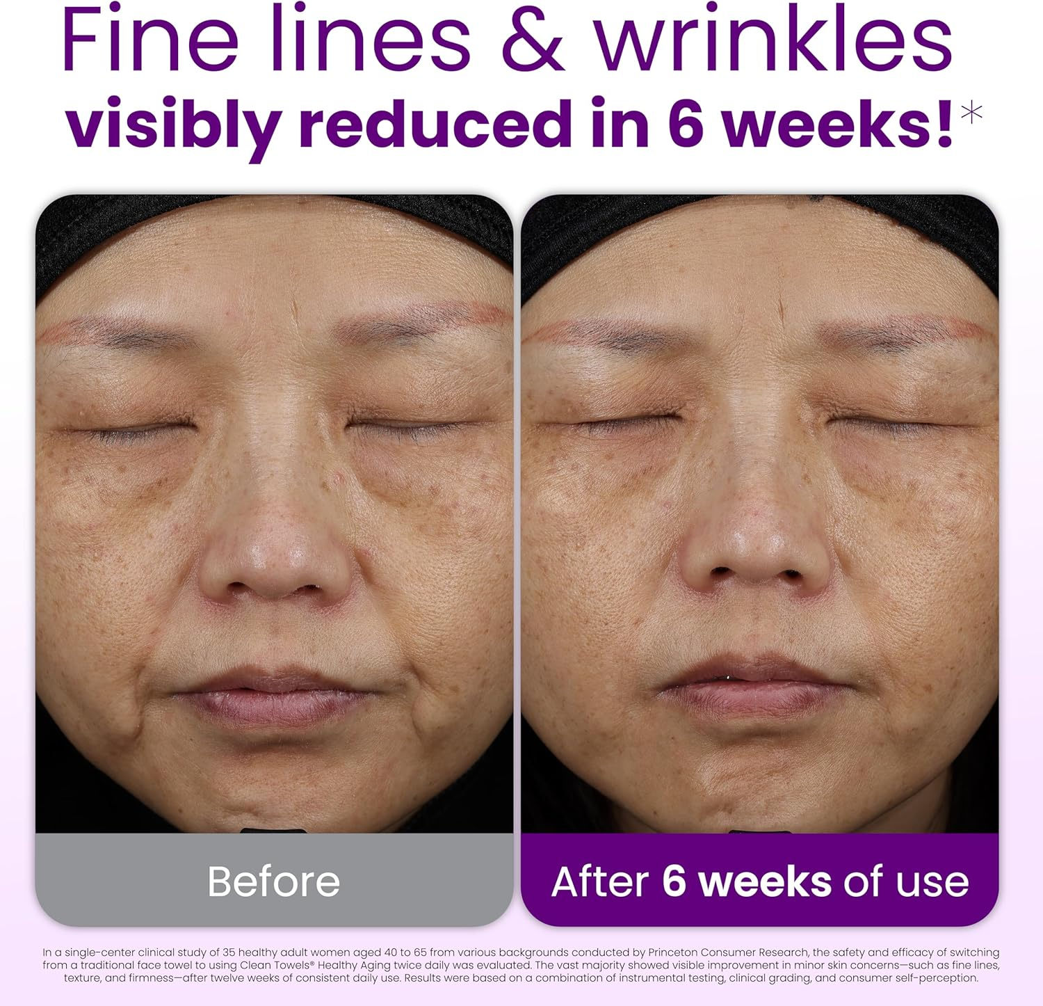 Clean Skin Club Healthy Aging Clean Towels&reg; XL, Smooths Fine Lines Wrinkles & Texture in 6 Weeks, Treated for Extra Softness, Disposable Face Towels, anti Aging Makeup Remover Dry Wipe, 50 Count image number 2