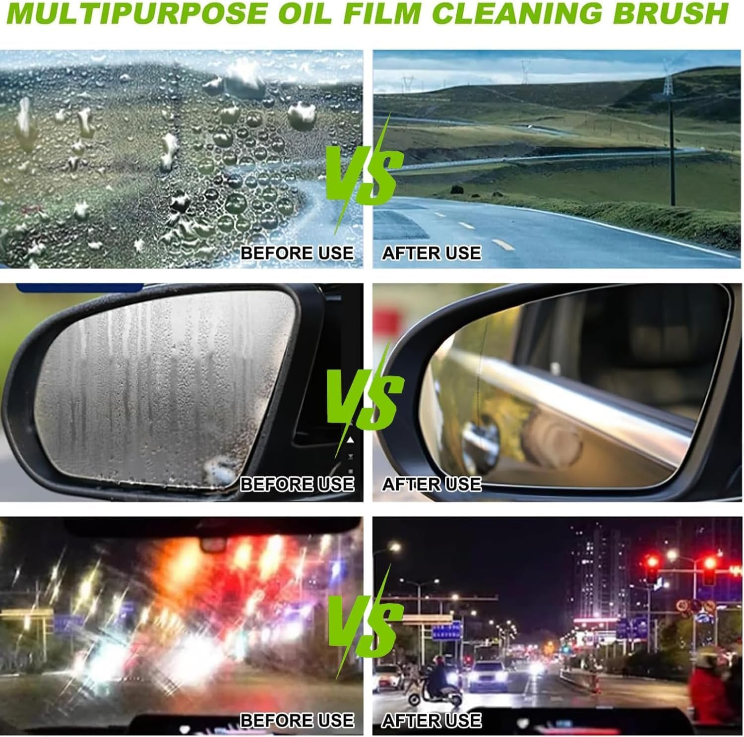 2025 Update Automotive Oil Film Cleaning Brush, Reusable Oil Film Cleaning Brush, Powerful Glass Cleaning Board for Window Remove Dirt Improve Clarity & Visibility (1PCS) image number 4