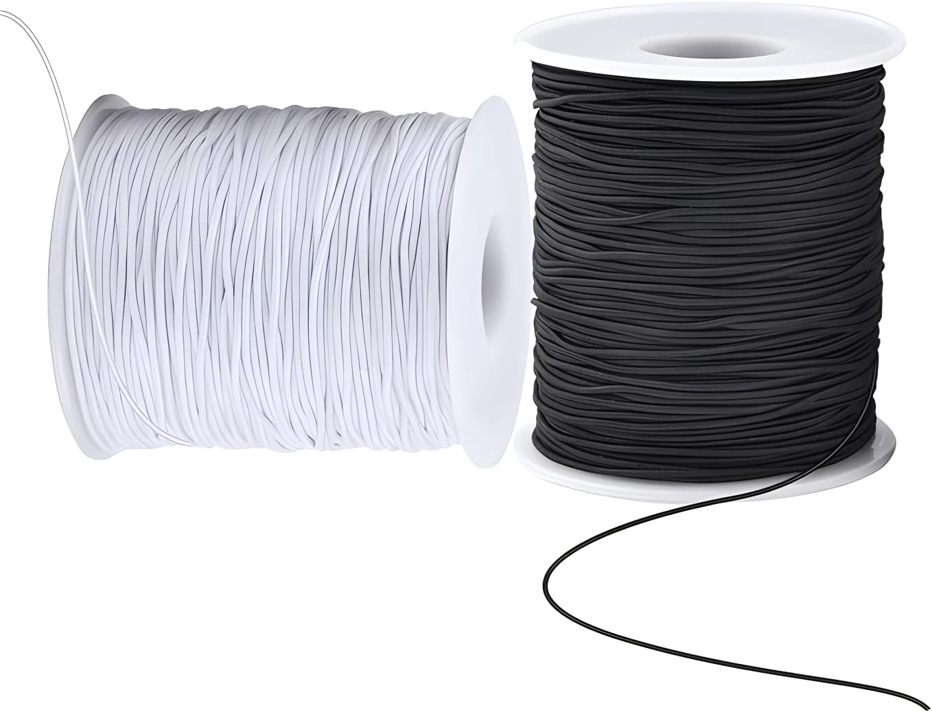 2 Rolls of Nylon Thread Bracelet String, 1.5Mm Nylon Thread String Beading Thread Black White Chinese Knotting Cord for Friendship Bracelet Necklace Jewellery Making DIY Macrame Craft（Black+ White）