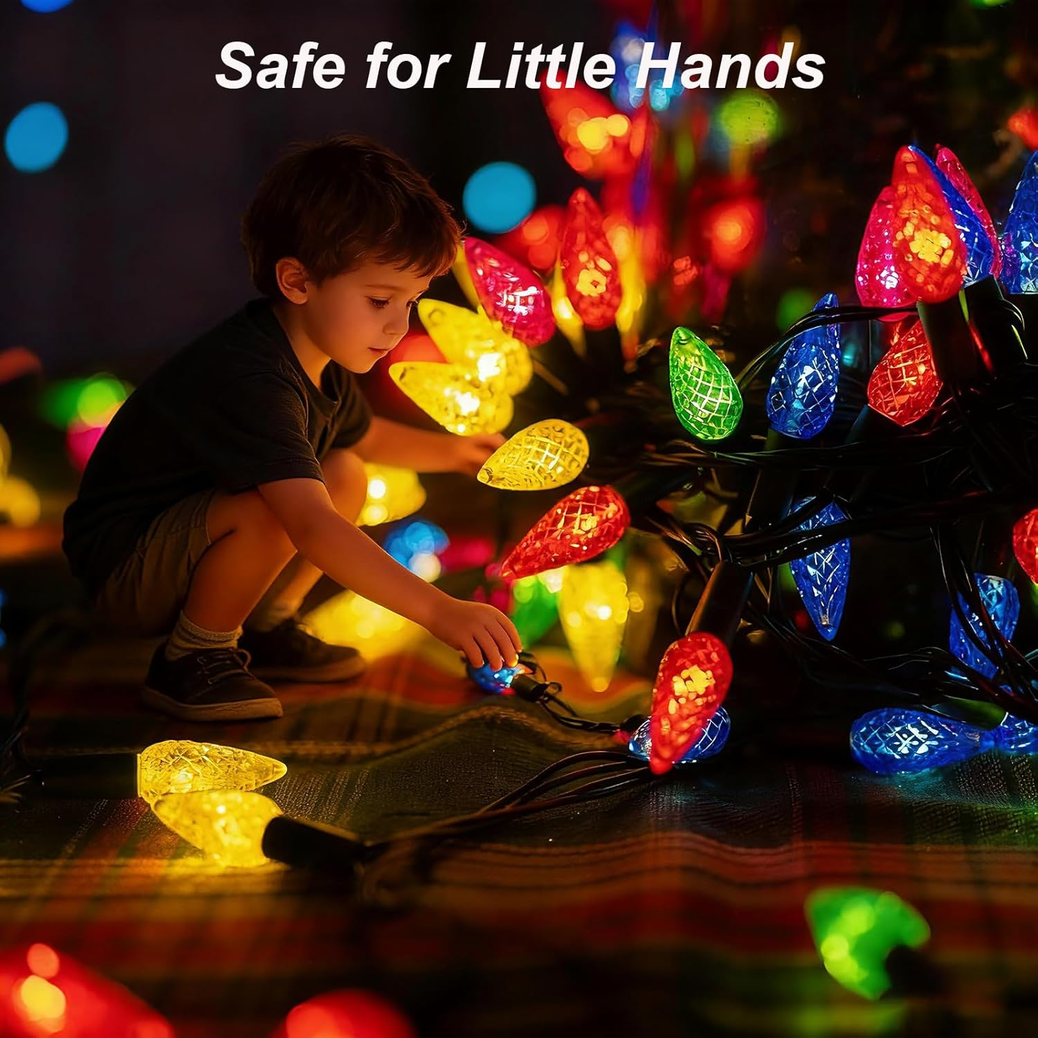 C6 Solar String Lights Outdoor Waterproof Fairy Lights, 100 Leds Multicolor Solar Christmas Lights Outdoor, Christmas Decorations for Christmas Garden Yard Fence Patio Party Decor (100 Leds) image number 5