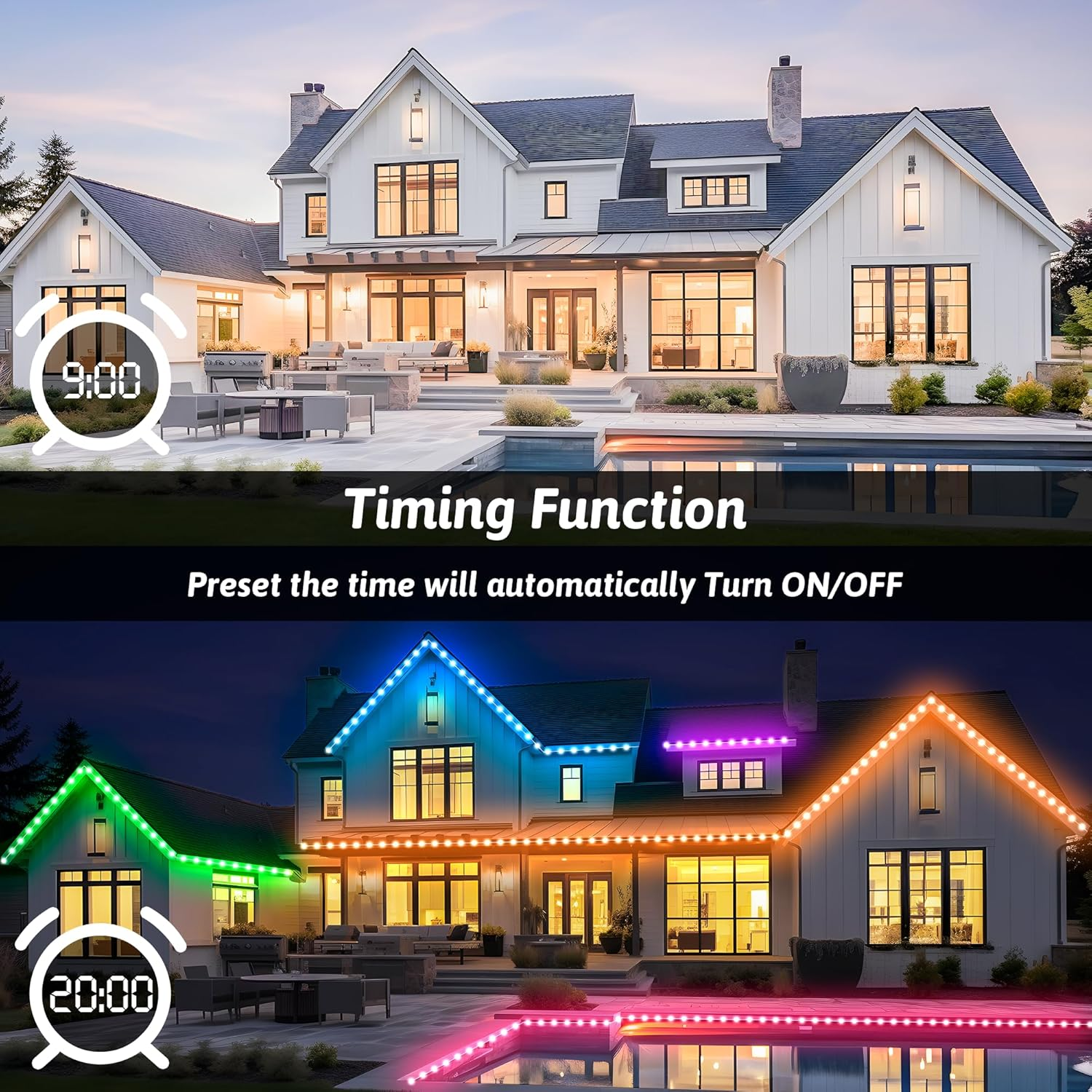 30M Outdoor LED Strip Lights, 100Ft Cozylady IP67 Waterproof Bluetooth RGB Light with App & Remote Control, Music Sync Flexible 24V Led Light Strips for Pool Gazebo Balcony Eave Patio Party Decor image number 3