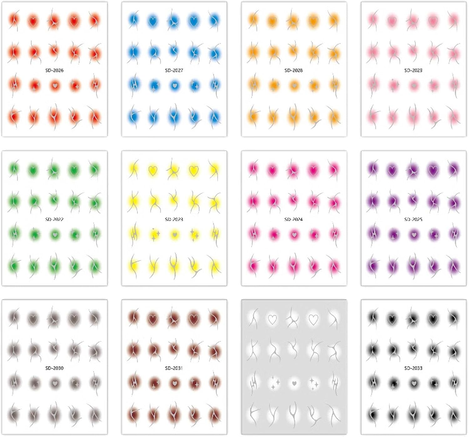 Nail Wraps - 12 Sheet Blush Gradient Nail Decals,Embossed Nail Stickers Adhesive Nail Decals Wearable Nail Stickers Cool Nail Supplies for Women Girls Kids