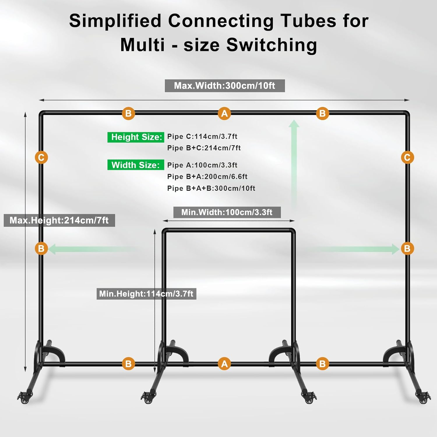 MSKIRA 7X10Ft Green Screen Backdrop with Movable Photo Backdrop Stand Kit, Greenscreen Background with Stand for Streaming, Studio Video, Zoom Meetings & Parties image number 2