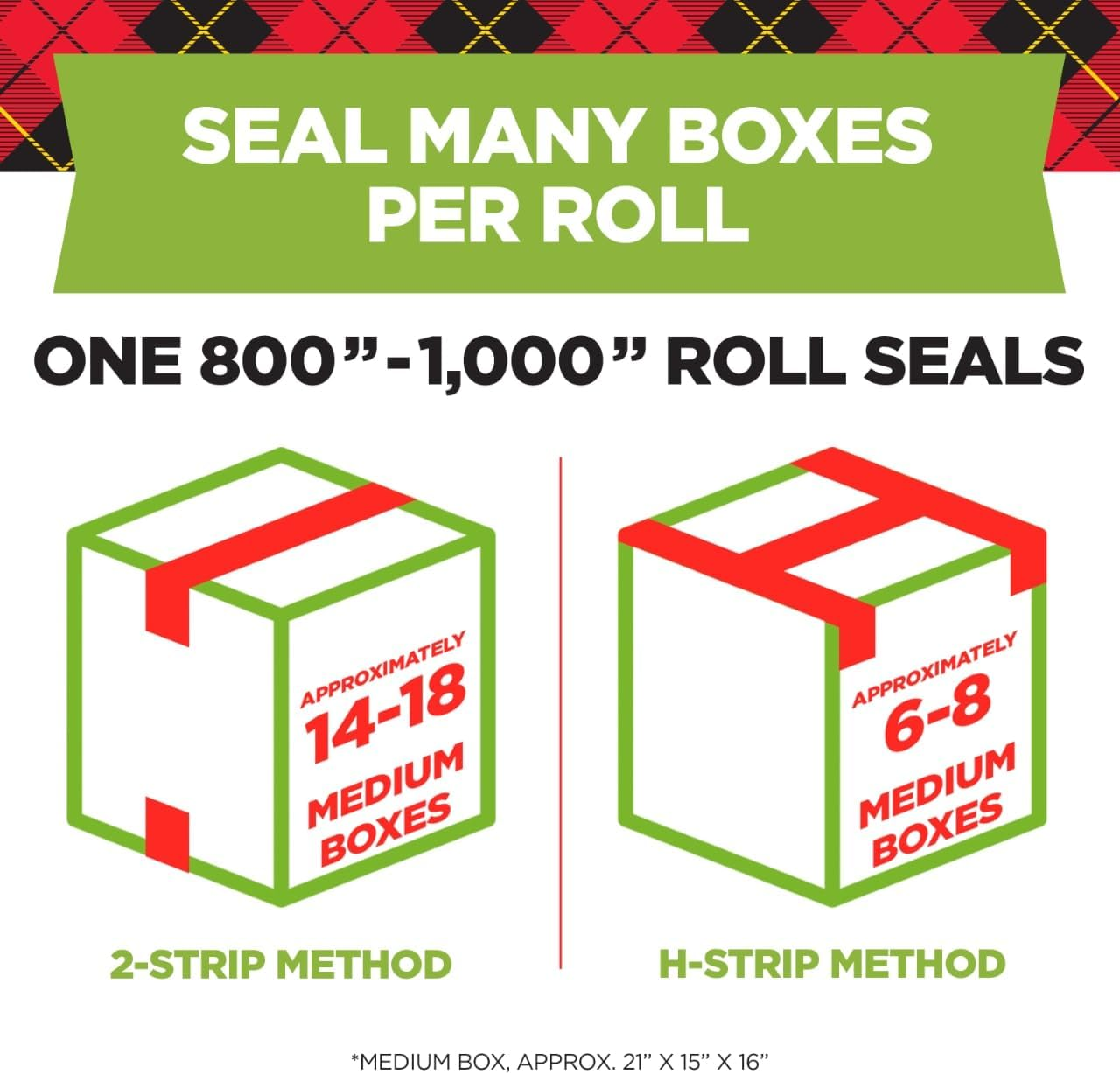 Scotch Sure Start Shipping Packaging Tape, 1.88" X 22.2 Yd, Designed for Packing, Shipping and Mailing, Quiet Unwind, No Splitting or Tearing, 1.5" Core, Clear, 6 Dispensered Rolls (145-6) image number 4