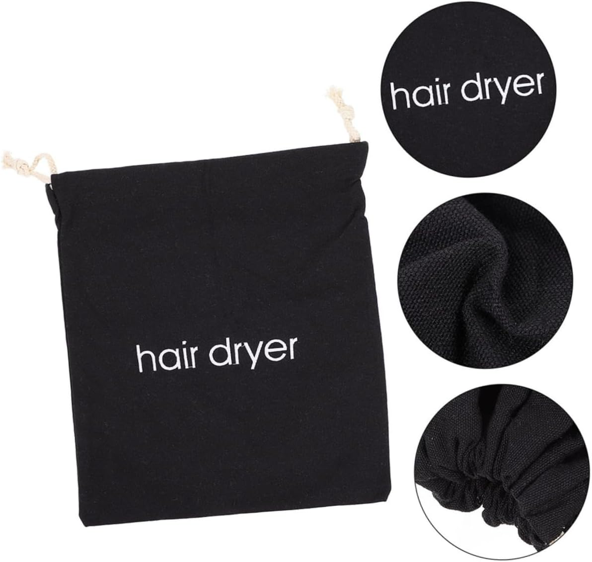 HAPINARY 2Pcs Canvas Hair Dryer Drawstring Bag Safe Storage Pouch for Home Travel image number 6
