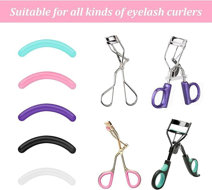 Ksngtixe 60 PCS Eyelash Curler Replacement Pads - Universal Silicone Soft Rubber Refills Compatible with Most Eyelash Curlers, Cosmetic Accessory image number 2