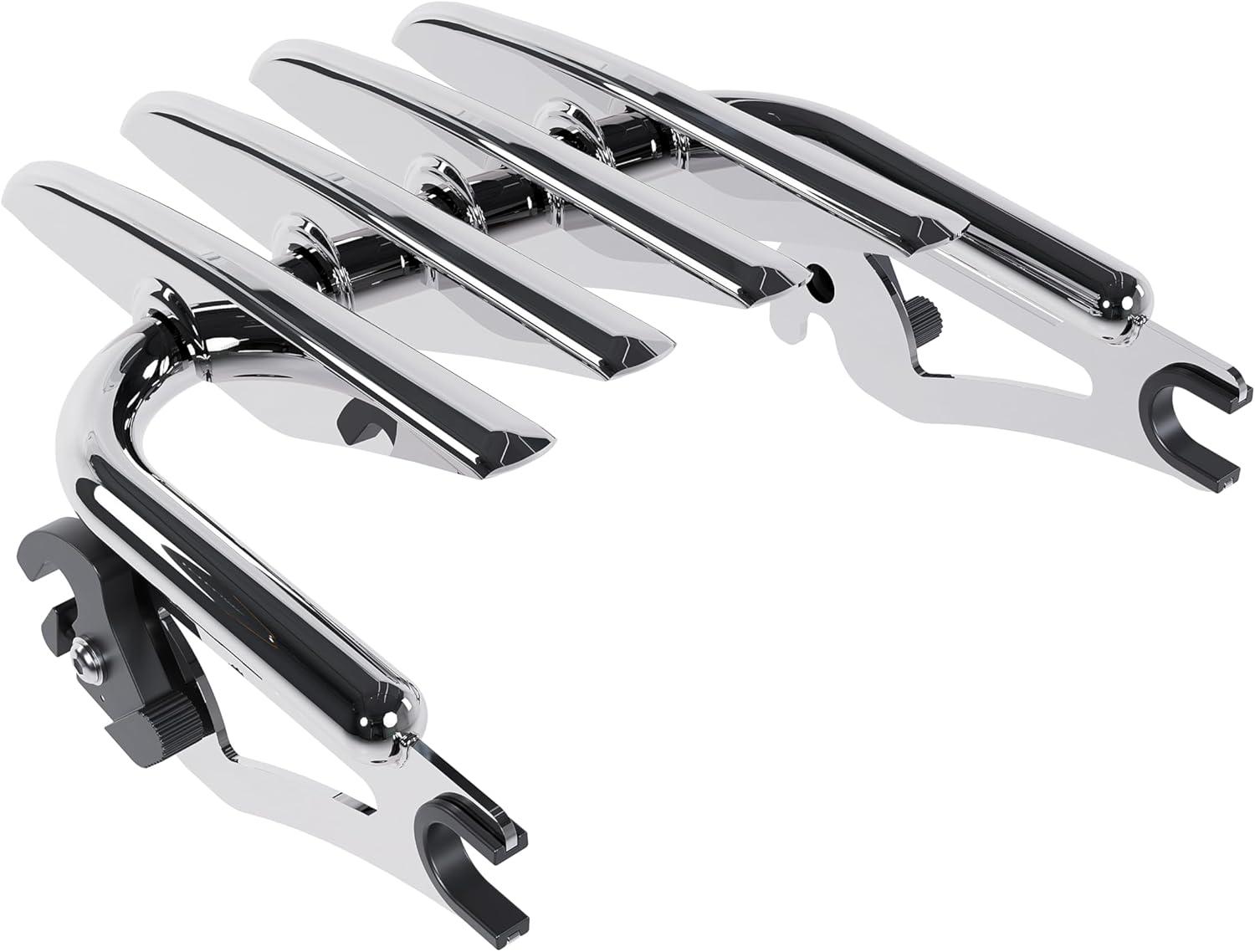 ECOTRIC Stealth Detachable Luggage Rack Compatible with 2009-2024 Harley Davidson Touring Models Street Glide Road Glide Road King Electra Glide FLHR FLTR Chrome