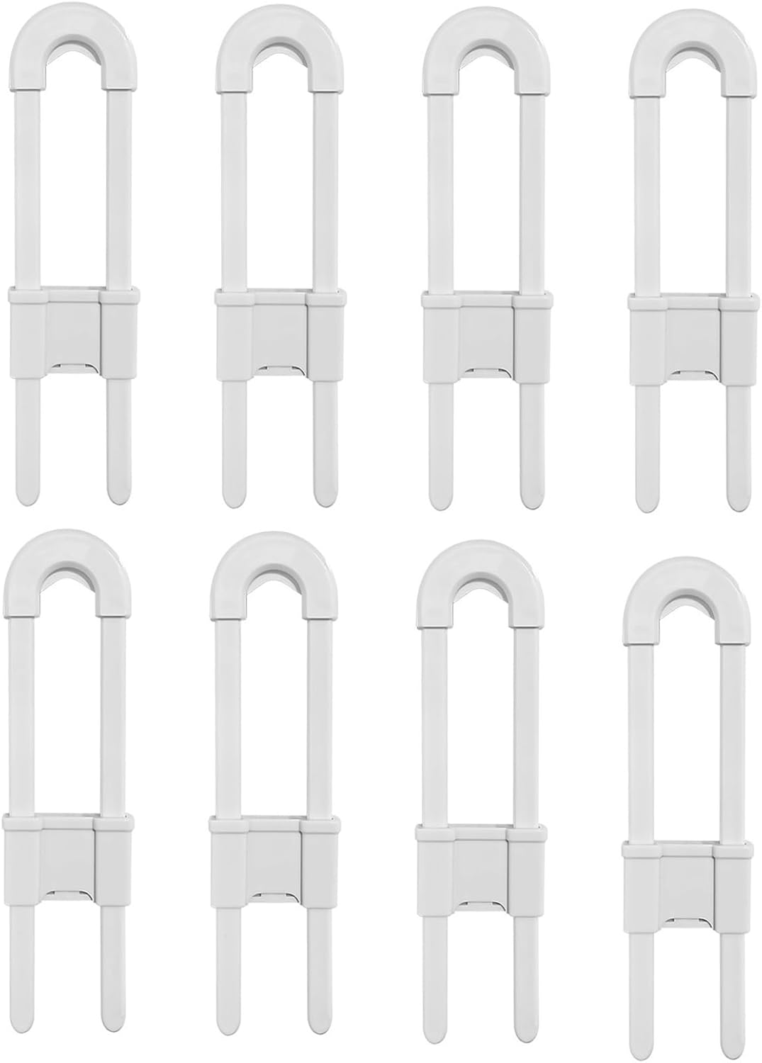 8Pack Sliding Cabinet Lock, Child Safety Locks for Cabinet Doors, Baby Child Proof U Shape Locks Latch for Cupboard Kitchen Bathroom Storage Doors Knobs and Handles