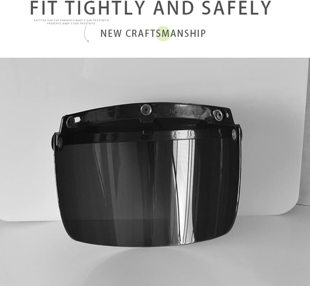 Mingzhe Motorcycle Anti-Uv Anti-Scratch Helmets Lens Fashion Visor Wind Shield Lens Universal for Standard 3-Snap Open Face Helmets image number 2