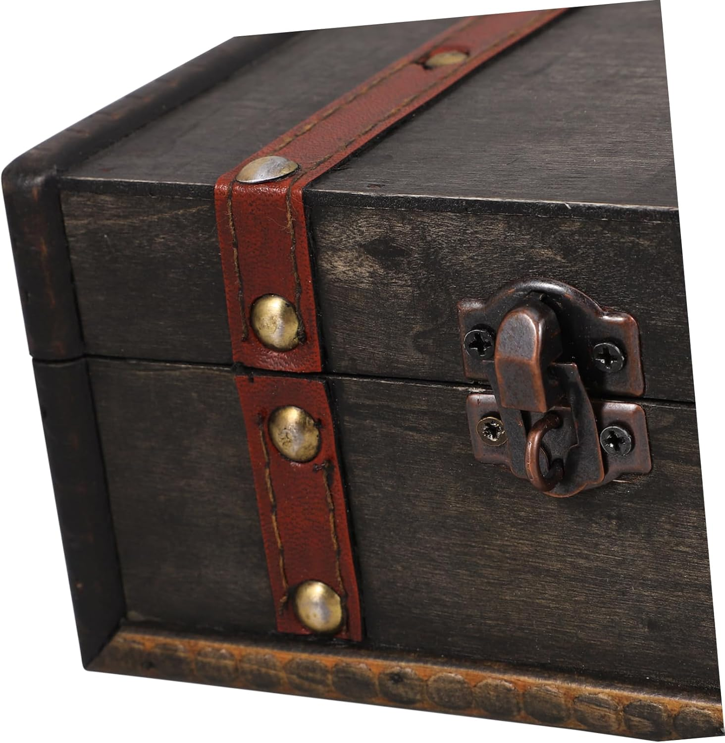 Retro Storage Box Vintage Wooden Treasure Chest Decorative Organizer for Home Decor and Keepsake Storage for Displaying Collectibles image number 2