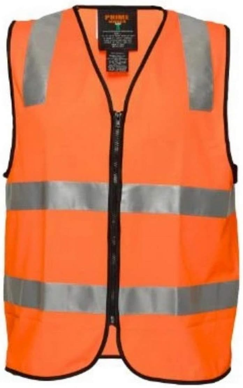 Prime Mover Unisex Security Day Night Safety Vest with Tape, Orange, 4X-Large