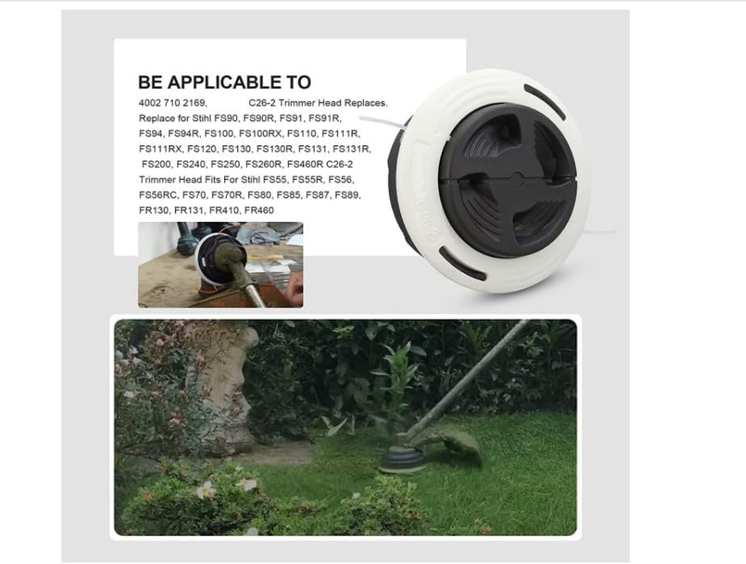 Brlyeeanze C26-2 Trimmer Head Replace 4002 710 2169 for Stihl FS55 FS55R FS56 FS56RC FS70 FS70R FS80 FS85 FS90 FS90R FS91 FS91R FS94 FS94R FS110 FS111R FS111RX FS120 FS130 String Trimmer