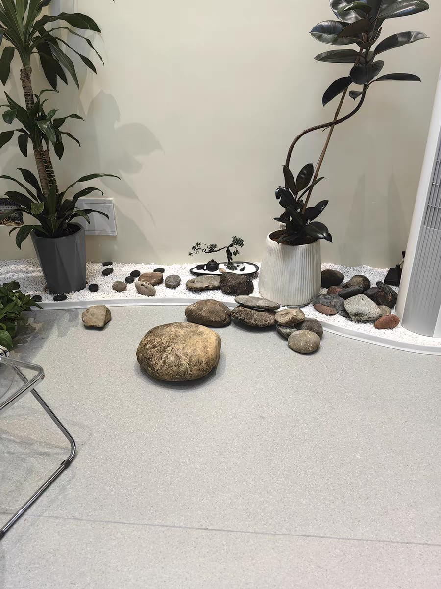 GZZYPZ White Pebbles, 0.9Cm-1.2Cm Natural Decorative Polished Stone, Plant River Stone, Home DIY Decoration, Aquarium Gravel, Vase Filler, Fairy Garden, Landscape Outdoor Stone image number 4