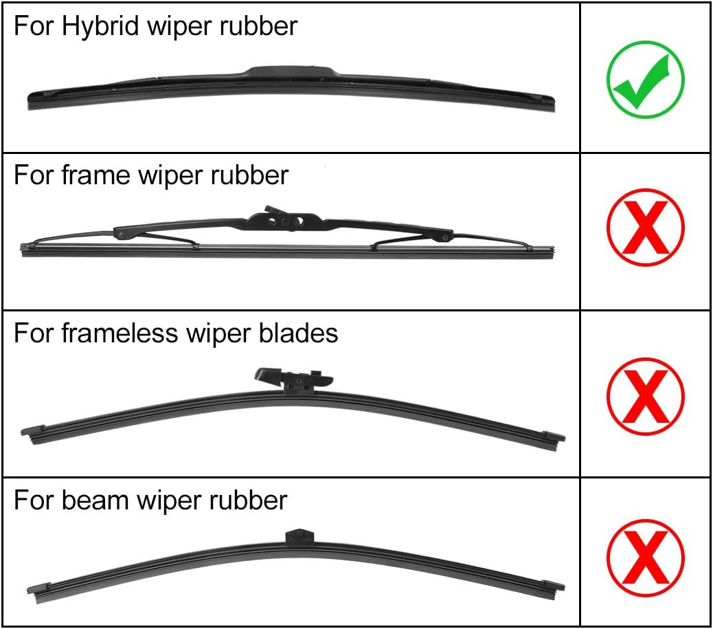 X AUTOHAUX 4Pcs 425Mm 650Mm 17" 26" 8X10Mm 3 Section Car Windshield Wiper Blade Refill image number 5