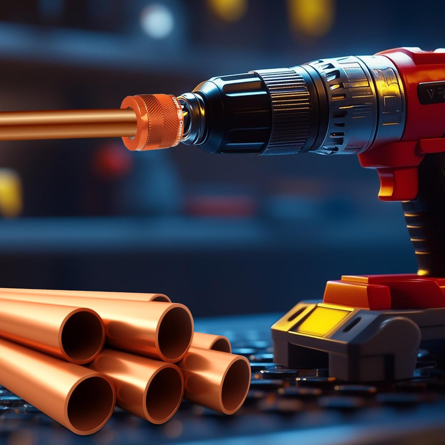 Copper Pipe Cleaner,Plumbing Tools | Professional Replacement Cleaning with Brush for Tubing PVC Conduit Metal image number 5