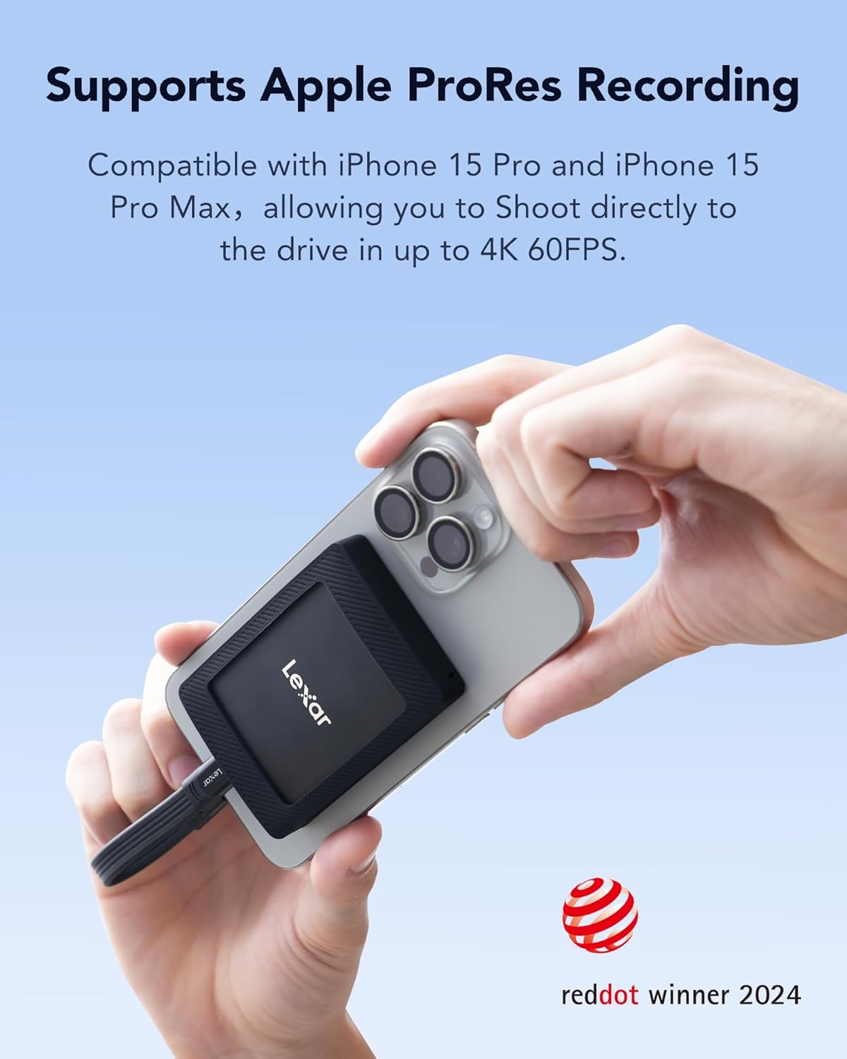 Lexar SL500M 2TB External SSD with Magnetic Set, USB 3.2 Gen2X2 Portable SSD, up to 2000Mb/S Read, Compact External Solid State Drive, Ultra Slim Compatible with Iphone 15