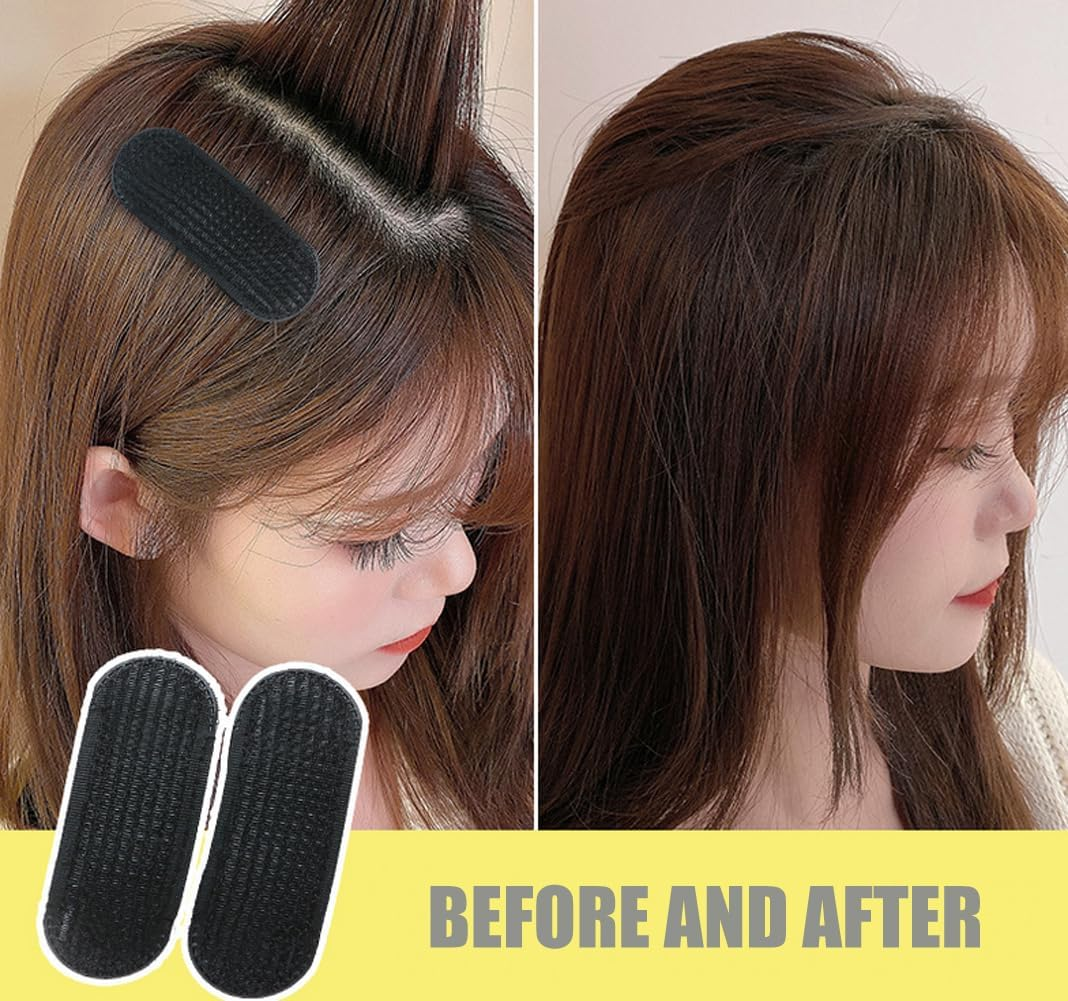 10 Pcs Thin Style Volume Hair Base Insert Bump It up Hair Pads Hair Styling Clip Hair Bun Maker Accessories(Black)