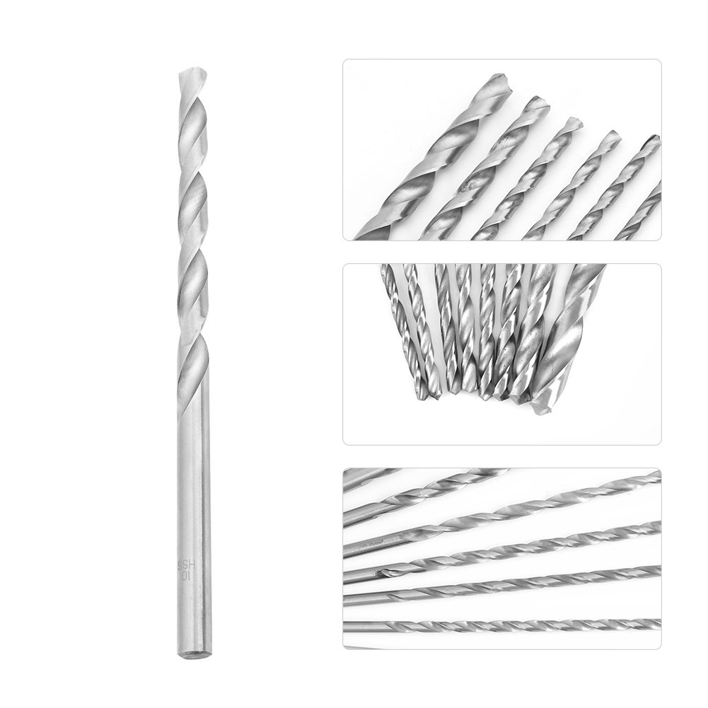8Pcs Twist Drill Bit Set, 200Mm Extra Long Spiral Drill Bit High-Speed Steel Straight Shank Twist Drill Bits Set Tool 4-10Mm for Wood Plastic and Aluminum