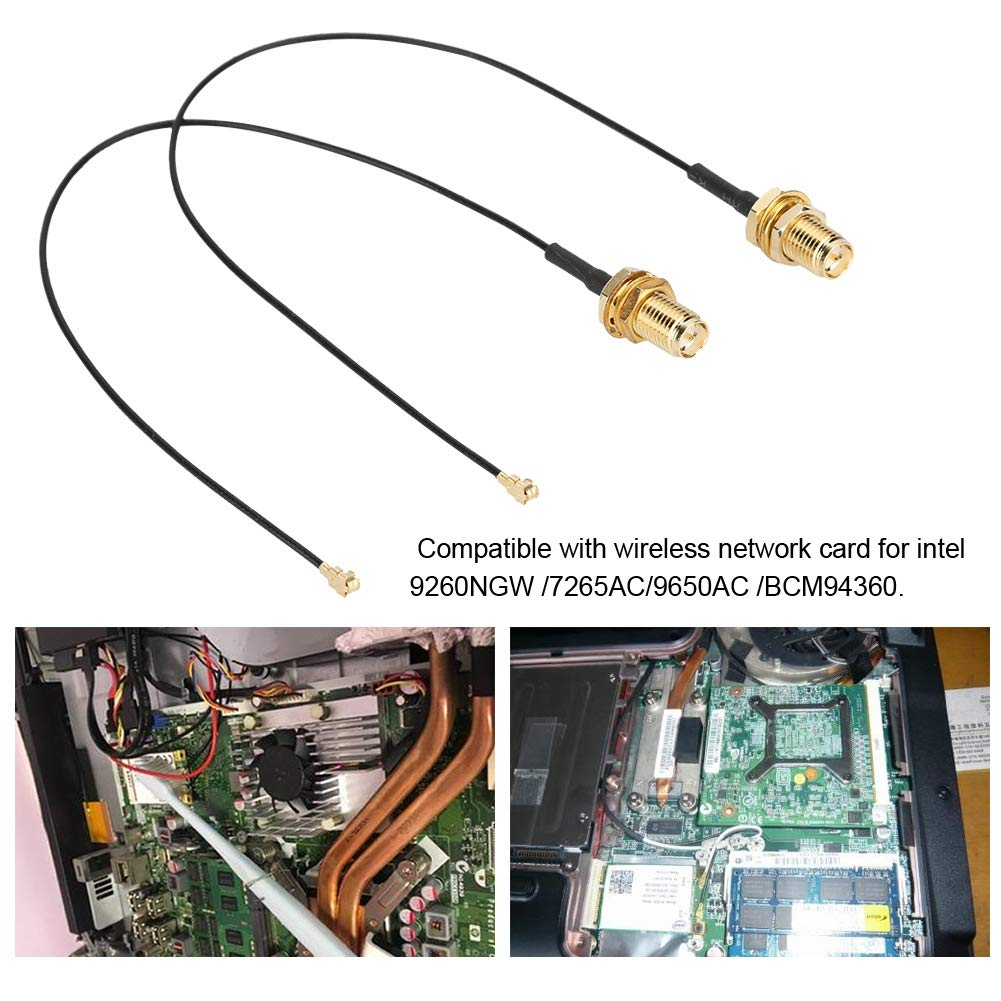 4PCS M.2/NGFF Network Card Cable, Wifi Antenna Cable, IPEX 4 to RP‑SMA Male Extension Cable for 9260NGW /7265AC/9650AC /BCM94360 Network Card Wifi Adapter image number 1