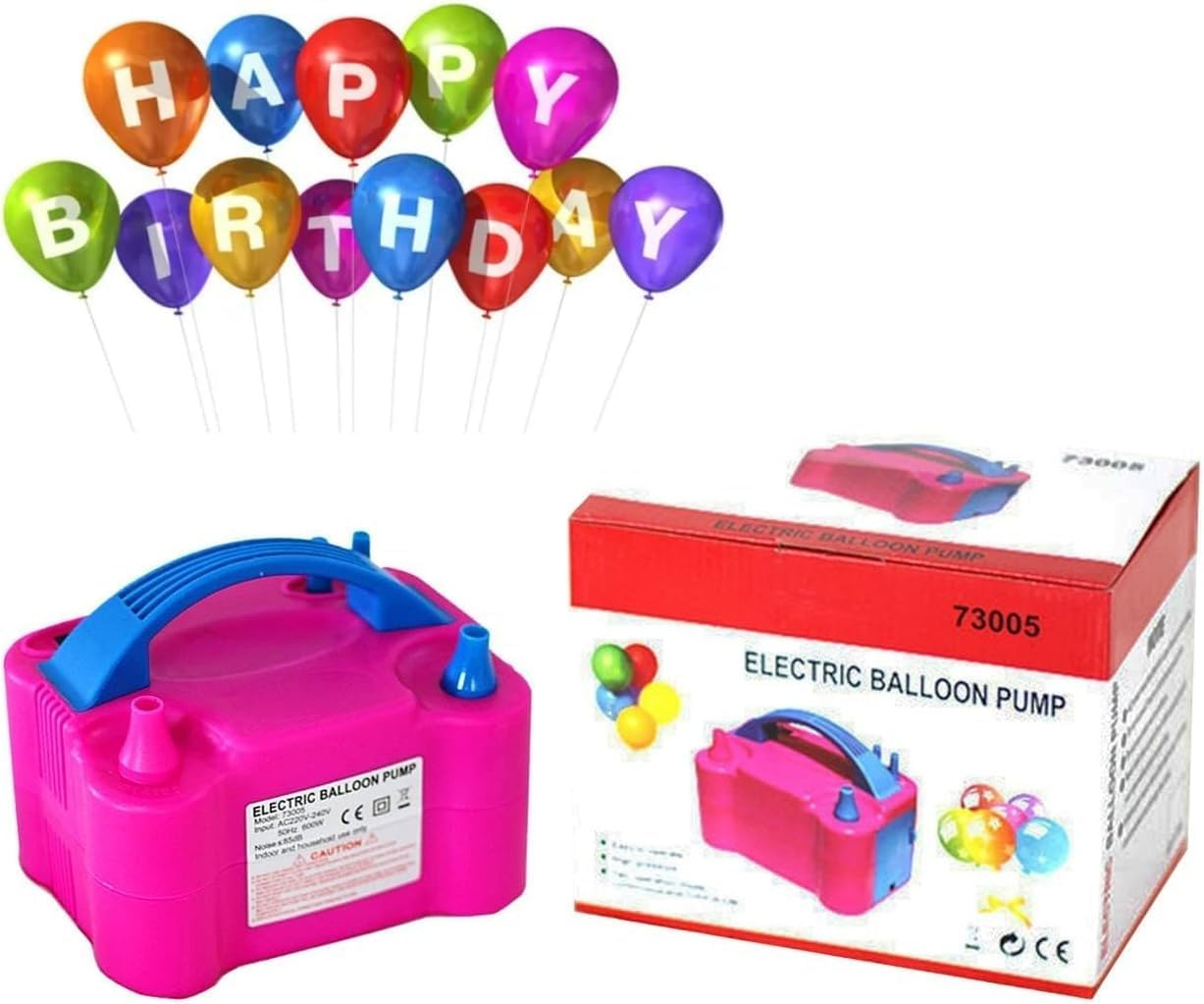 Premium Electric Balloon Pump, Balloon Inflator 220-240V with 2 Inflation Modes, Balloon Inflator Pump for Party, Christmas Decorations,Balloons,Birthday and Weddings (Rose Red) image number 1