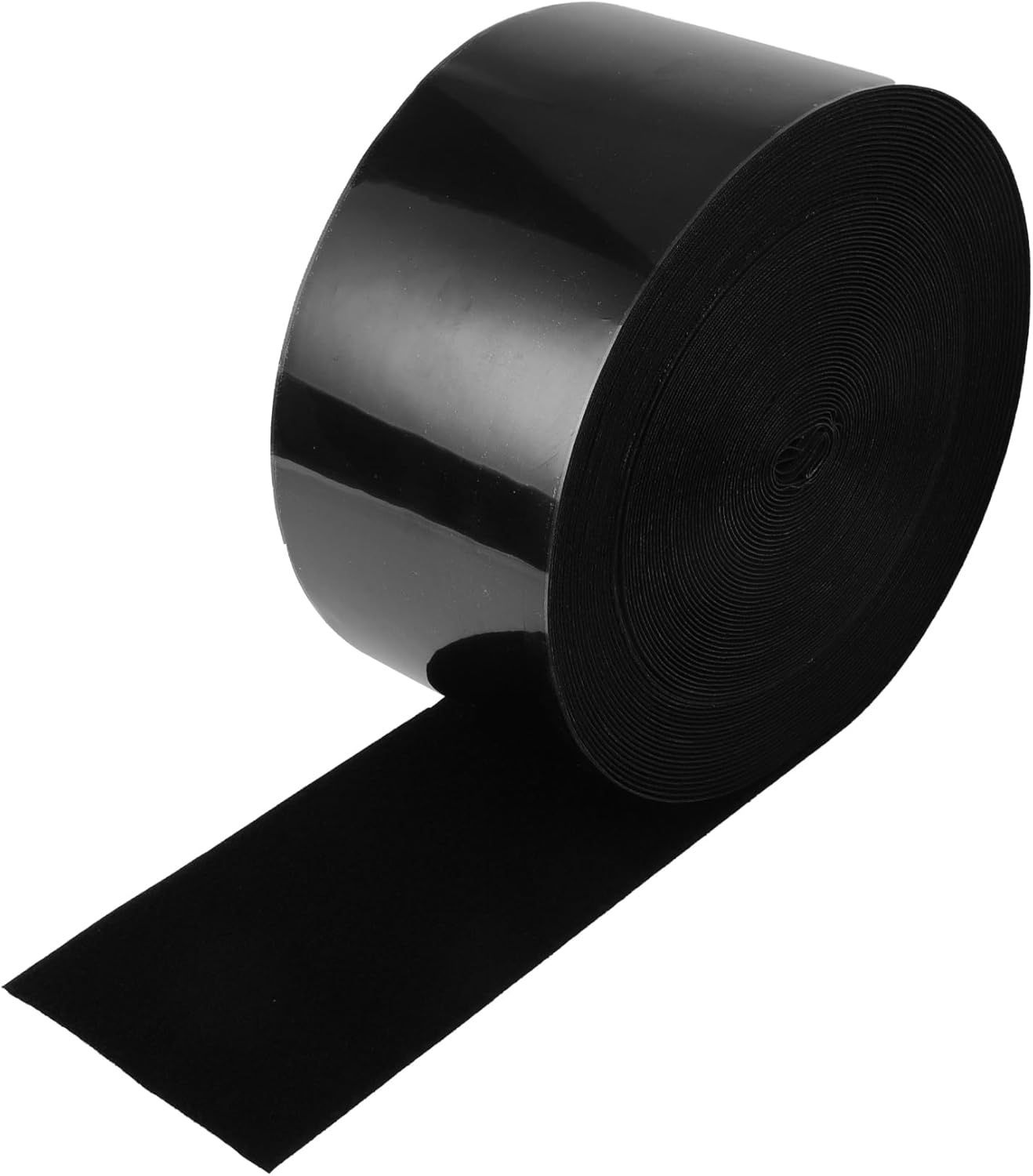 X AUTOHAUX 1 Pc Universal Hook and Loop Tape Adhesive Back Single Sided Adhesive Back Home Office Phone Mount Adhesive Tape Black 82.02Ftx4.33" image number 3