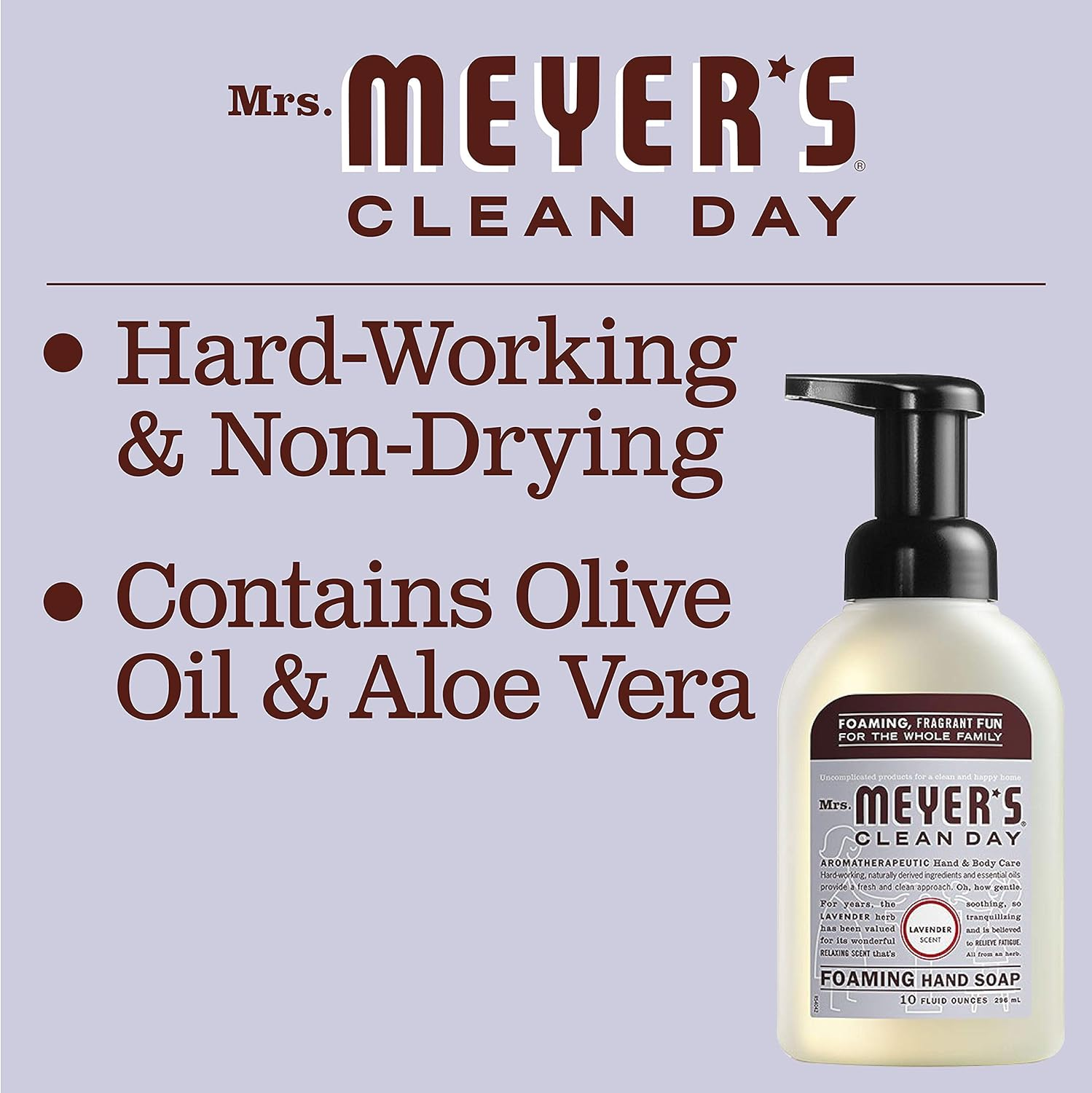 Foaming Hand Soap, Lavender 10 Oz by Mrs Meyers (Pack of 2) image number 6