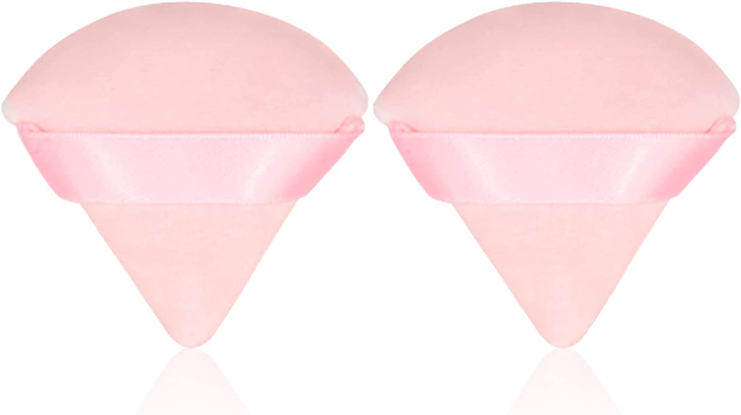 Powder Puff Pink Triangle Setting Powder Puffs Face Beauty Blender 2Pcs Makeup Sponge Face Make up Puff Soft Velour Loose Cosmetic Foundation Beauty Contouring image number 5