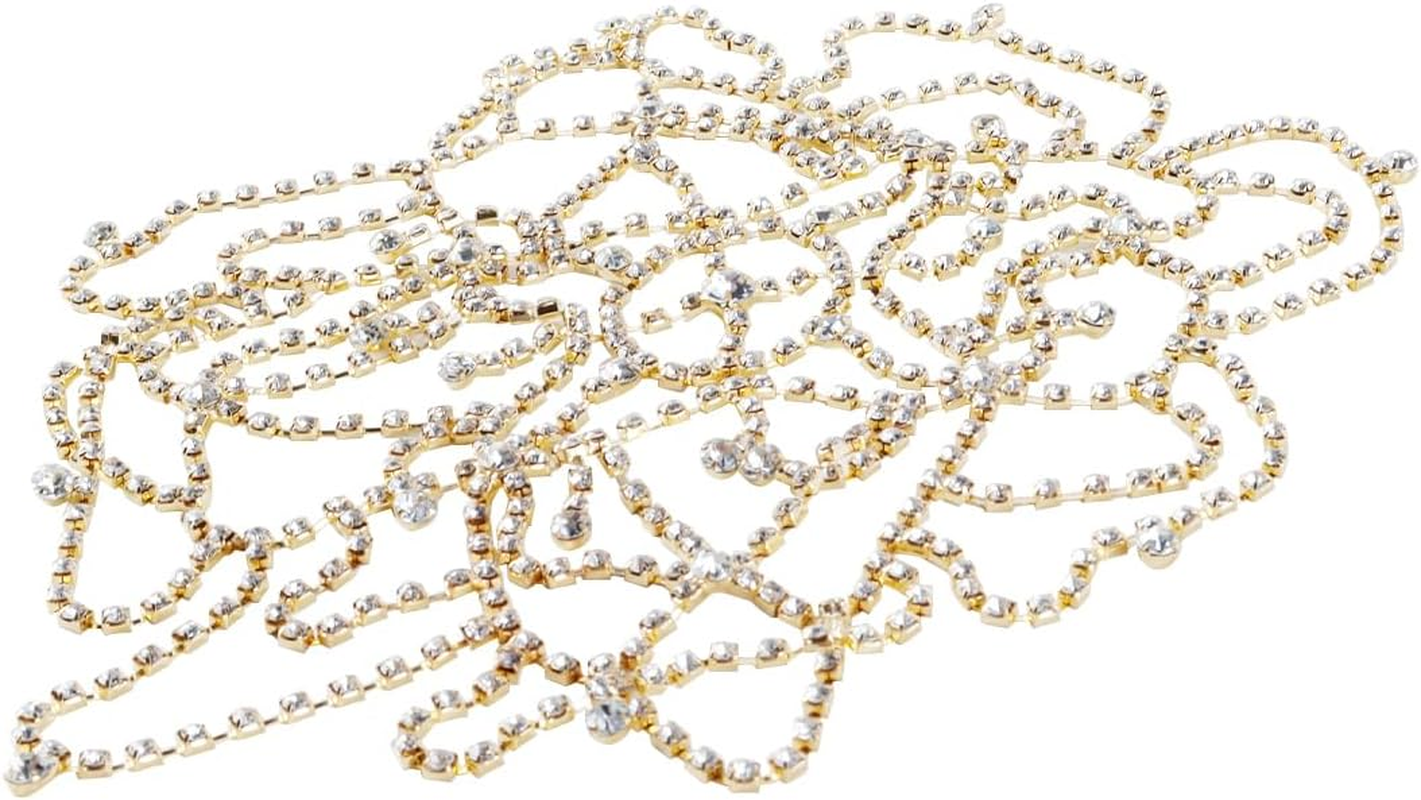 Gorise 1 Piece Gold Bridal Rhinestone Headbands for Wedding, Prom, Festivals, Ceremonies, Dinner Party, Photo Shoot, Seaside Beach, Etc.