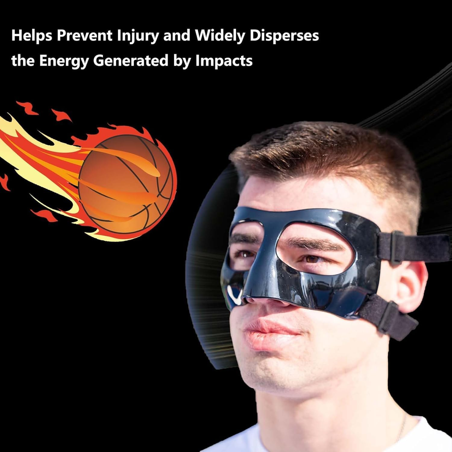 Nose Guard for Broken Nose, Face Shield Masks for Soccer and Basketball Sports, Adjustable for Adults and Teenagers, Suitable for Men and Women image number 3
