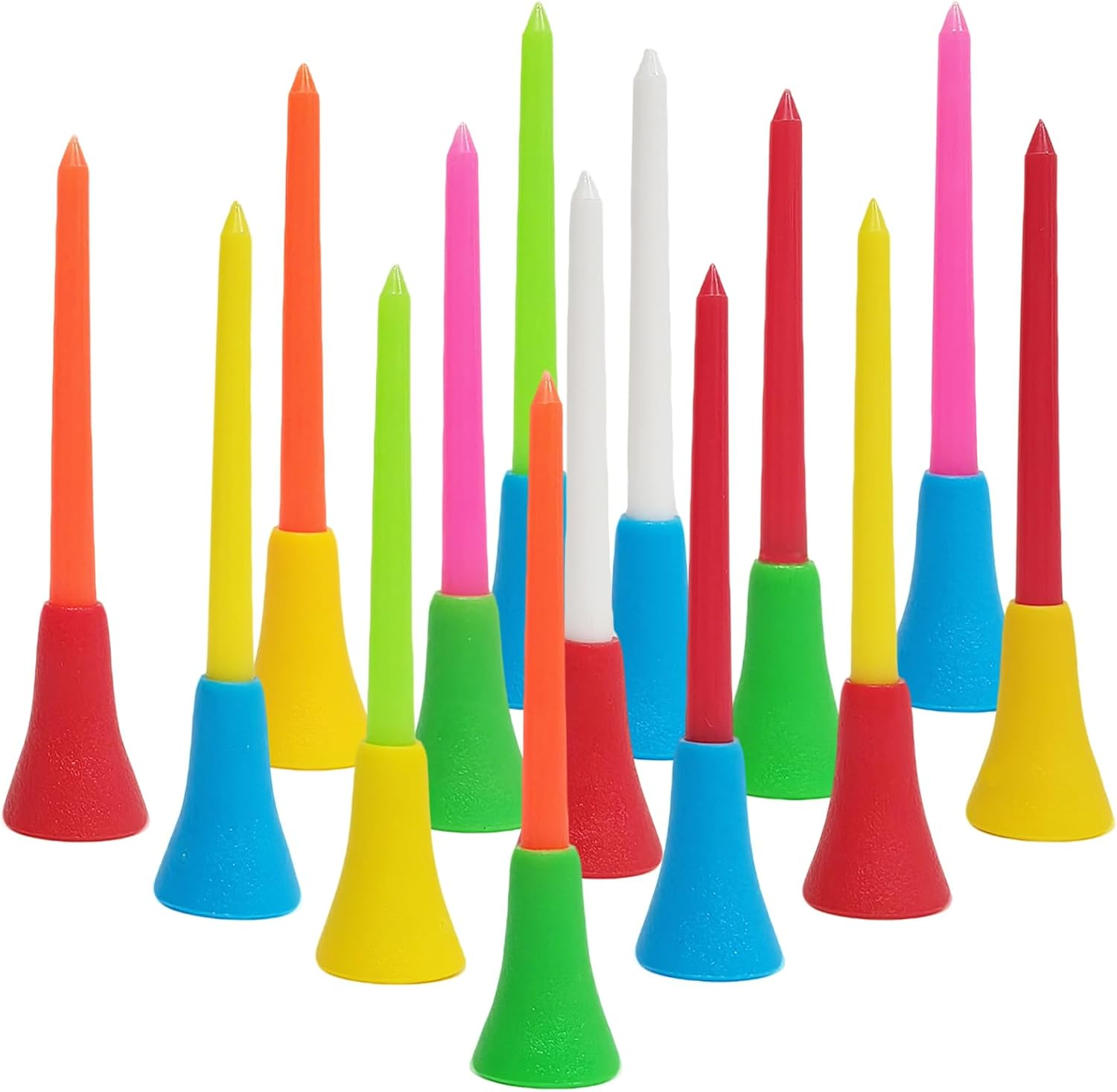 Hiziwimi Plastic 83 Mm Golf Tees, Multi-Colored 3 1/4 Inches Golf Tees with Rubber Cushion Tops, Durable Golf Training Accessories, Ideal as Gifts for Golf Beginners and Enthusiasts image number 5