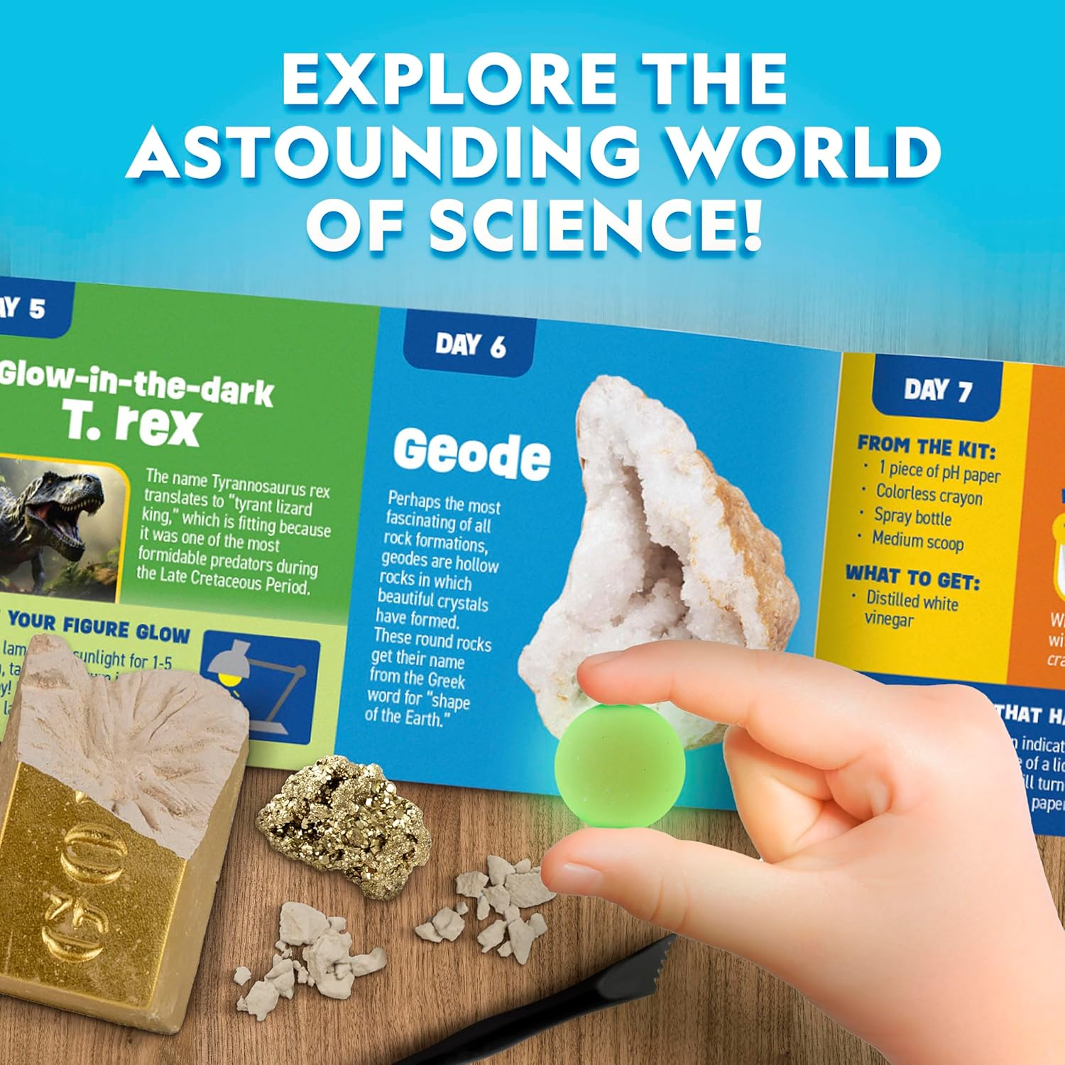 National Geographic 2025 Science Kit & Rock Collection Advent Calendar &ndash; Science Christmas Countdown Calendar with 24 Days of Science Experiments, Gemstones & More, STEM Projects for Kids Ages 8-12 image number 5