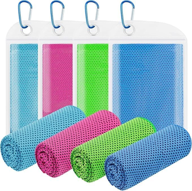 4 Pack Cooling Towels (40"X12"), Cooling Towels for Neck and Face, Gym Towel for Working Out, Soft Breathable Microfiber Ice Towel for Yoga Sport Running Golf image number 1
