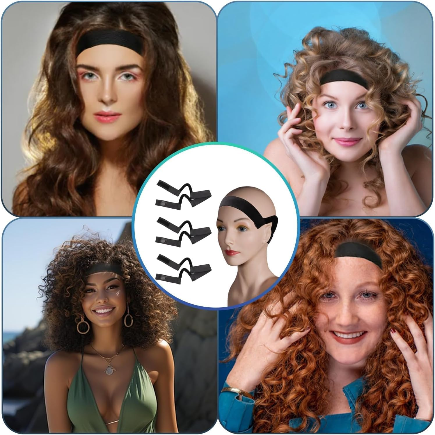 Ear Free Stretchable Adjustable Bands, 3Pcs Ear Free Stretchable Adjustable Straps for Wigs, Breathable Lightweight Fabric Lace Bands for Wigs image number 5