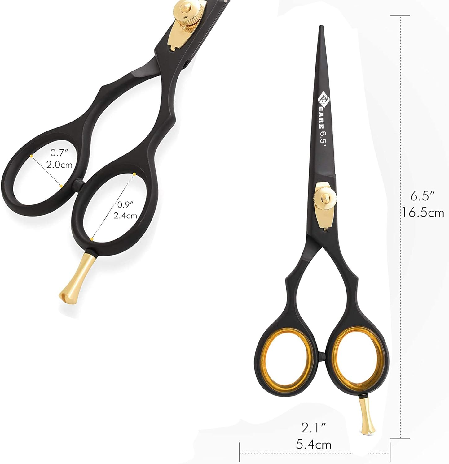 YSCARE Hairdressing Barber Hair Scissor for Professional Hairdressers Barbers Stainless Steel Hair Cutting Shears - for Salon Barbers, Men, Women, Children and Adults 6.5&rdquo; (Straight 6.5") image number 4