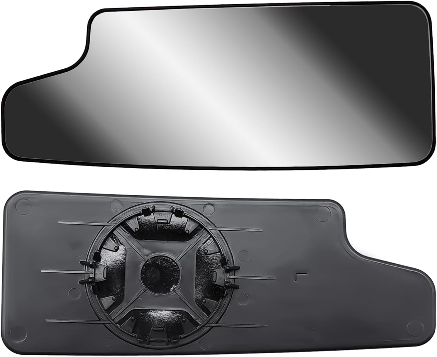 Replacement Driver Left Side Door Towing Mirror Lower Small Glass Convex No Heated with Back Plate for Chevrolet Silverado and GMC Sierra 1500 2500 HD 3500 HD from 2019 to 2024 - Big Driver (Lh) Side image number 2