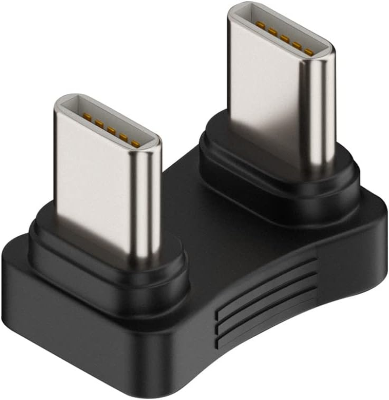 Xiwai opposite U Shape Back Angled 480Mbps USB-C Type C Male to Male Coupler Extender Power Data Adapter for Power Bank Phone Laptop