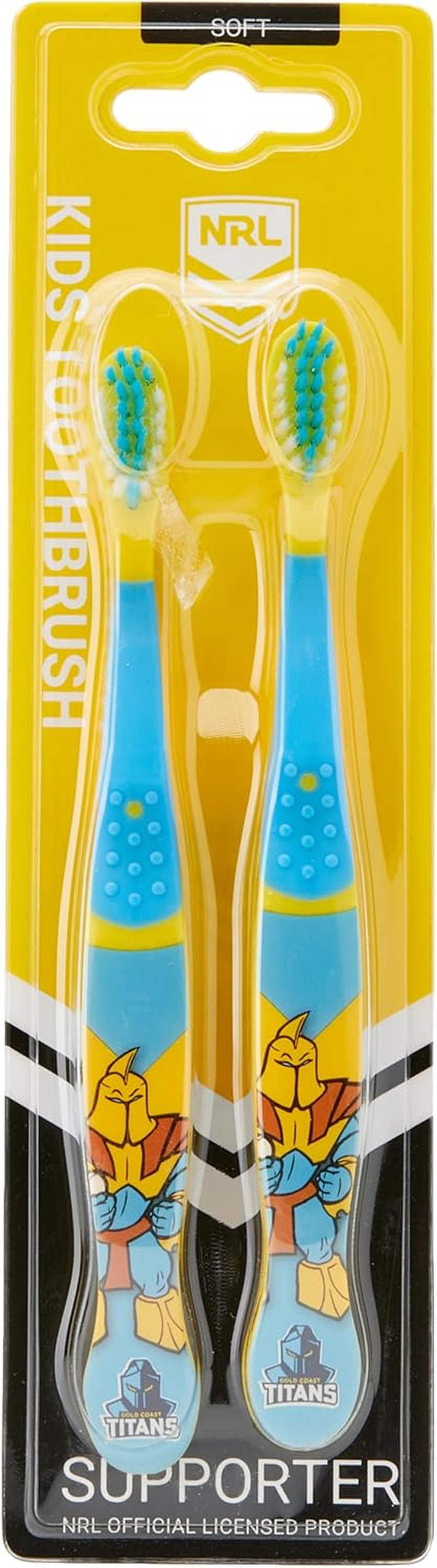 NRL Kids Titans Mascot Toothbrush (Pack of 2) image number 1