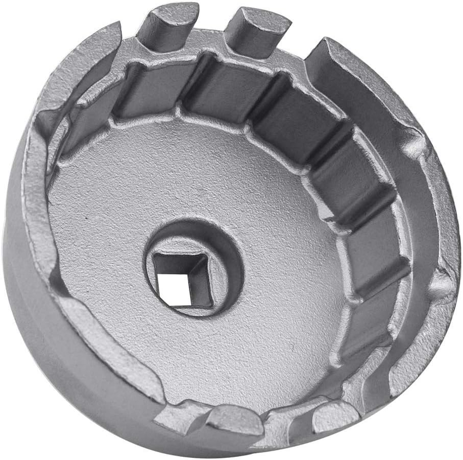 Ibetter 27Mm 6-Point Socket, Low Profile Oil Filter Wrenc, 3/8" Drive Heavy Duty Oil Filter Cap Removal Tool for Mercedes-Benz A-Class,Ford,Renault,Nissan,Dodge,Hyundai,Kia,Mini,Fiat. (Silver)