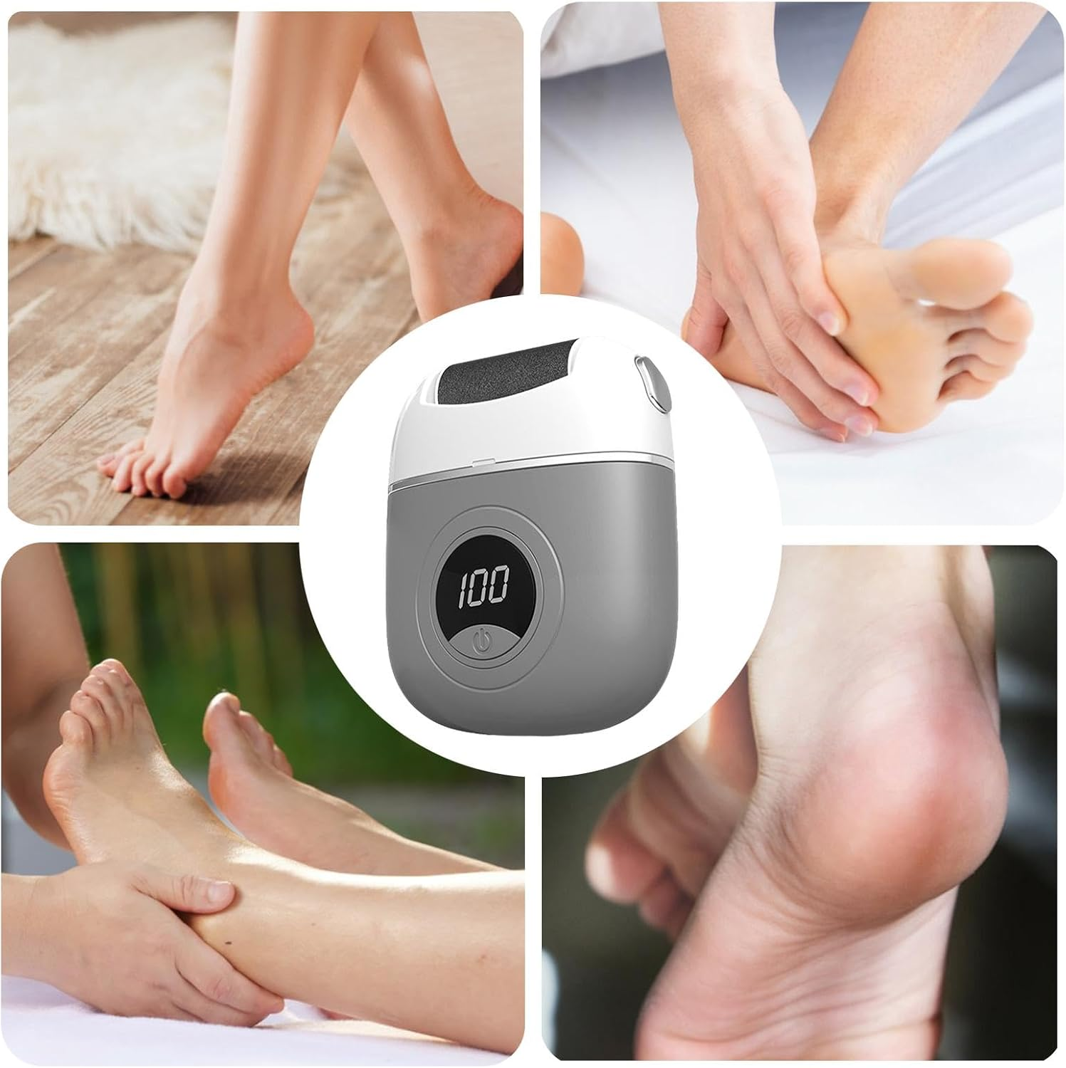 Electric Foot File,Rechargeable Callus Remover Pedicure Tools for Feet | Electric Foot File Grinding Machine for Dead Hard Cracked Dry Skin - Blue image number 7