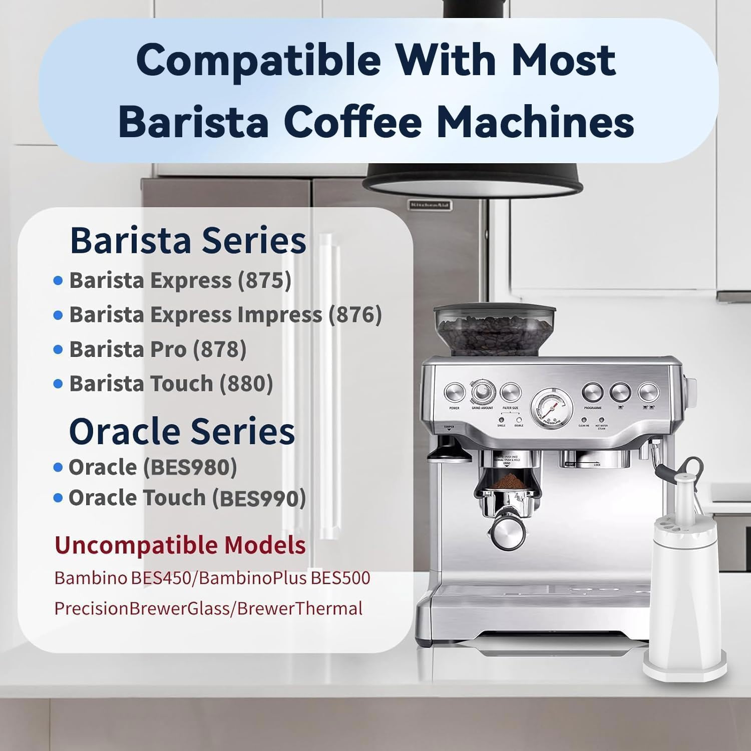 4 Pcs Replacement Water Filter for Breville Barista Coffee Machines, Filter for Breville Barista Touch Espresso, Oracle Touch BES990, Barista Pro BES878, Oracle BES980, Dual Boiler BES920, BES810 image number 6